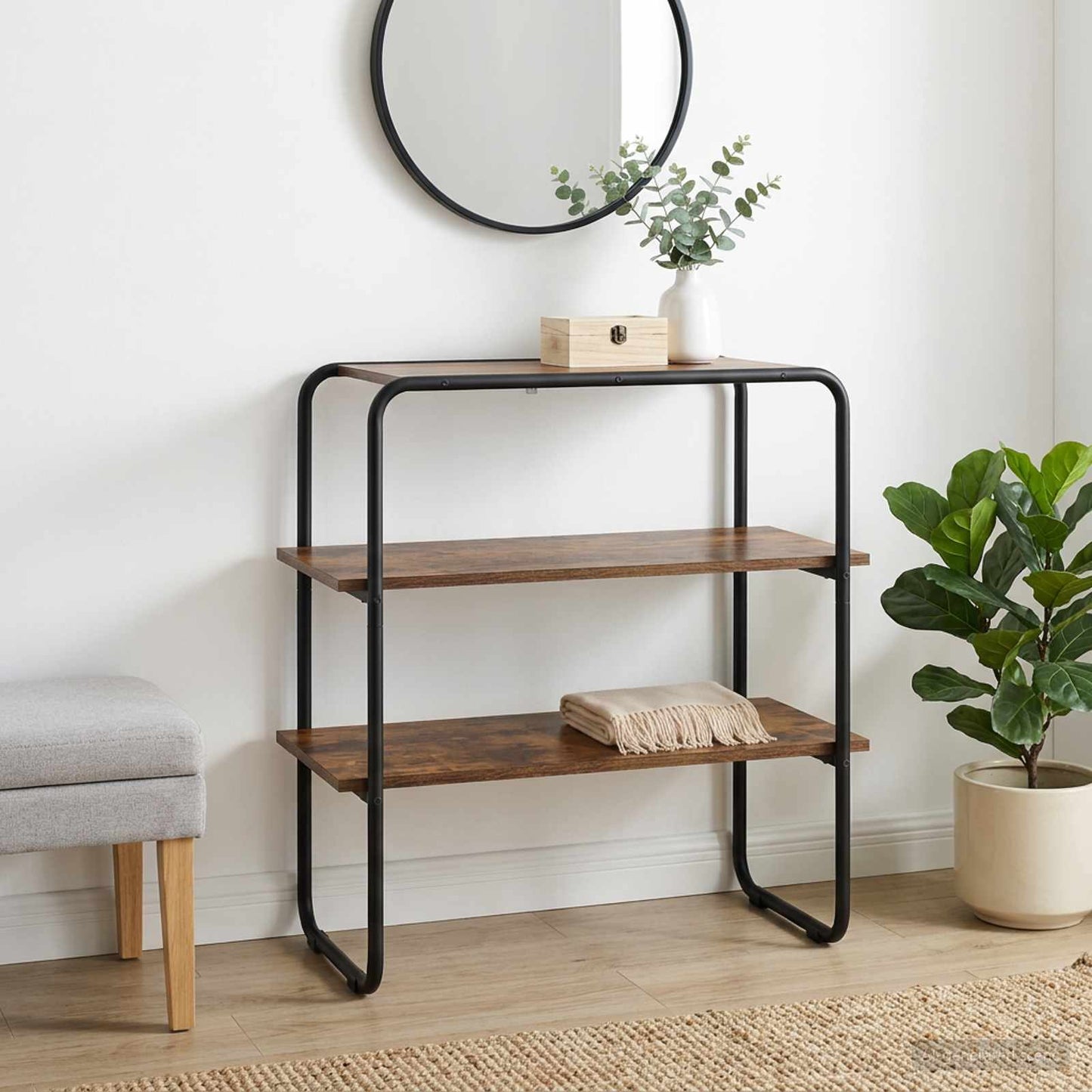 Konsolbord Røget eg 80 x 41 x 75 cm Konstrueret træ