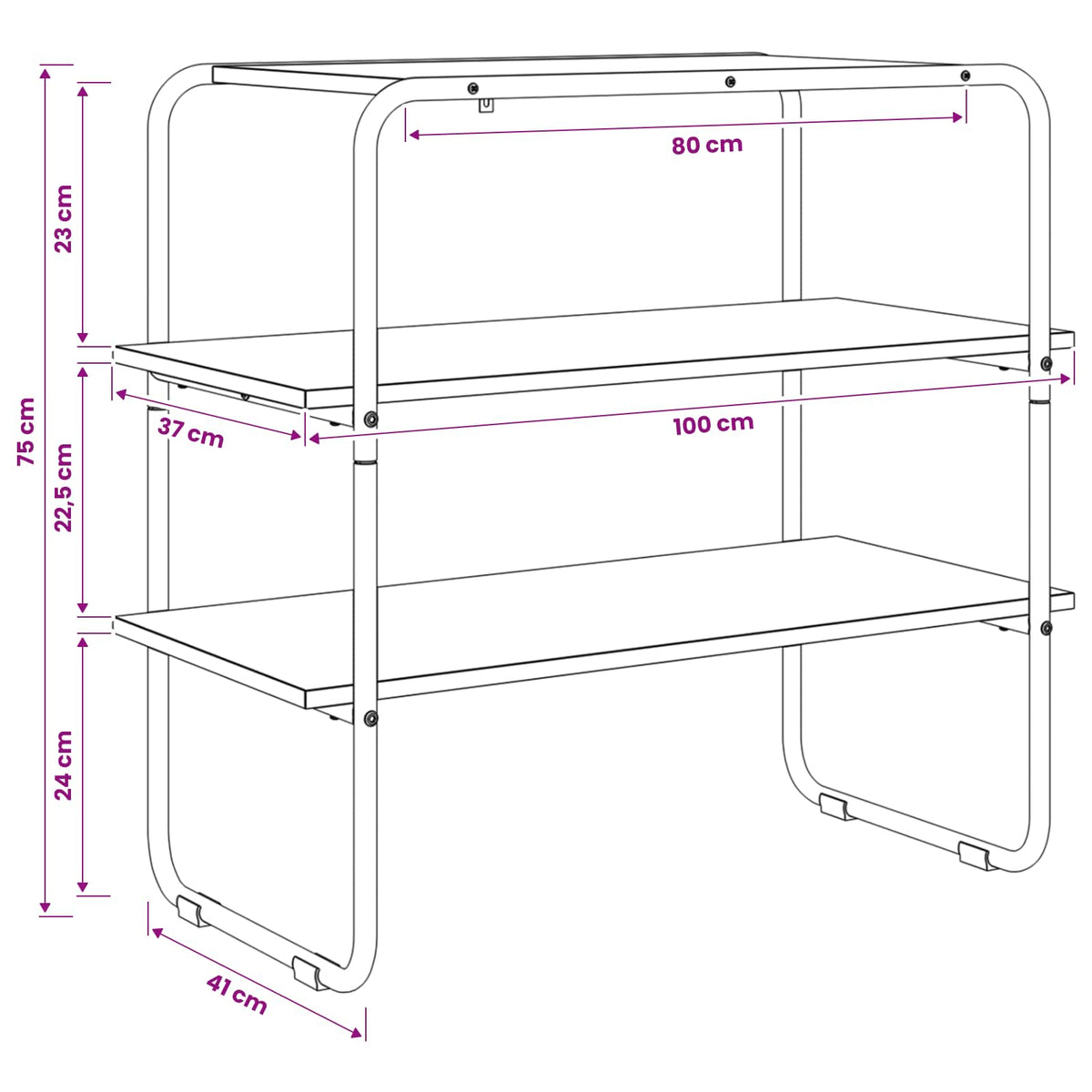 Konsolbord Sort eg 100 x 41 x 75 cm Konstrueret træ