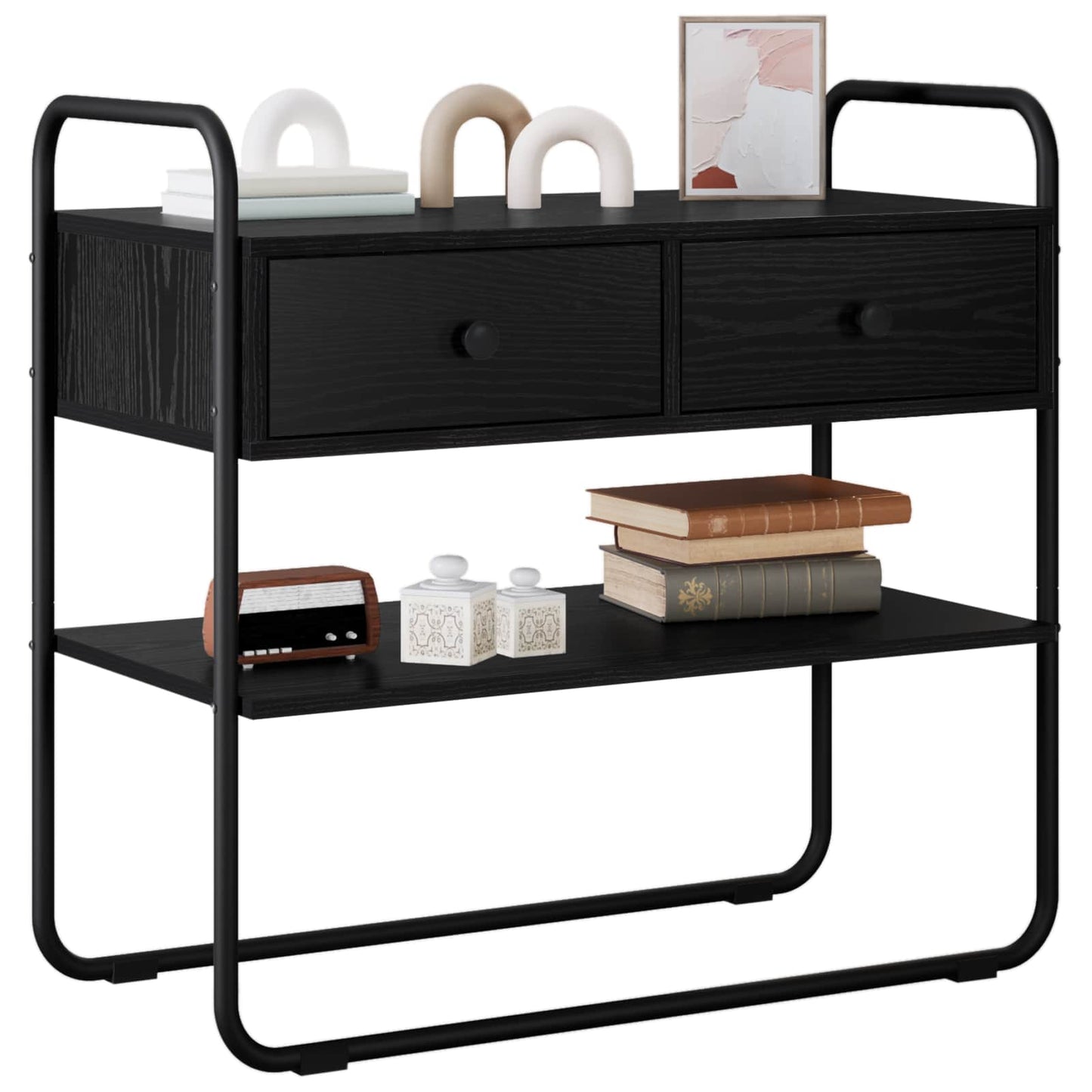 Konsolbord Sort eg 80 x 40 x 75 cm Konstrueret træ