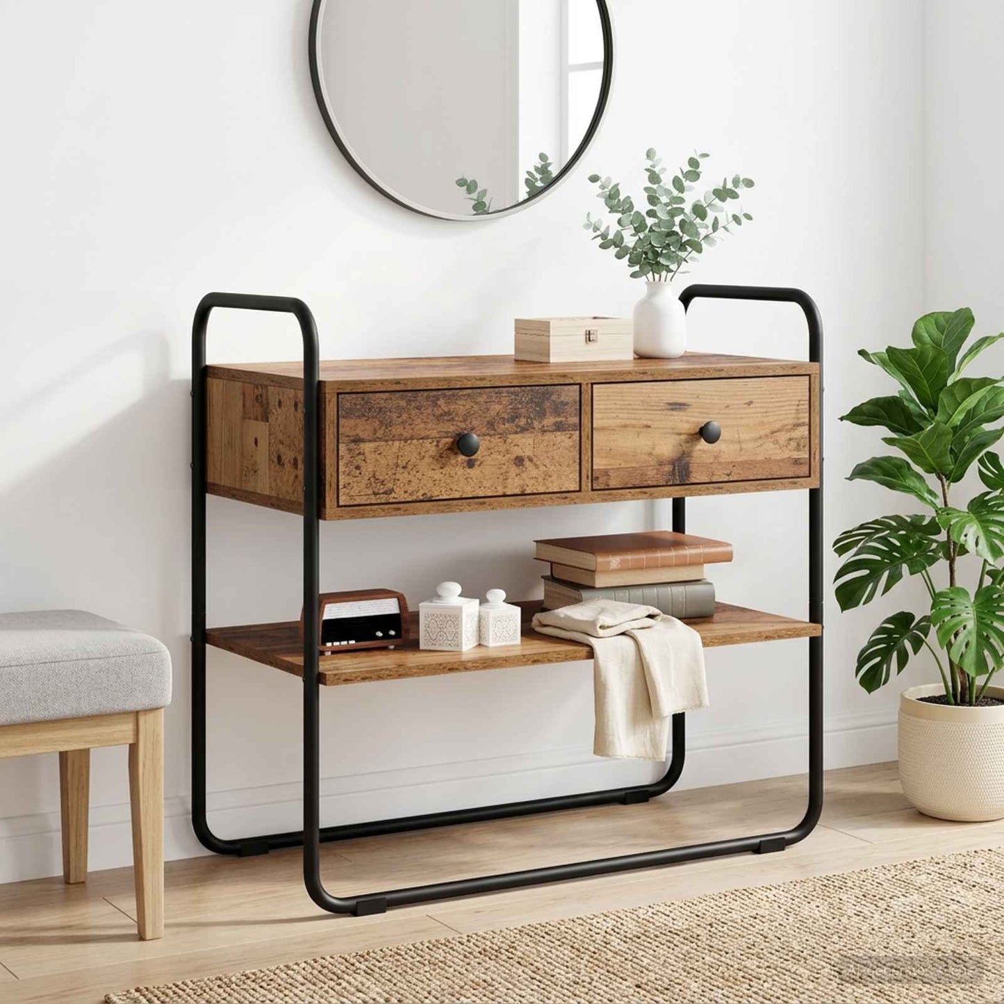 Konsolbord Gammelt træ 80 x 40 x 75 cm Konstrueret træ