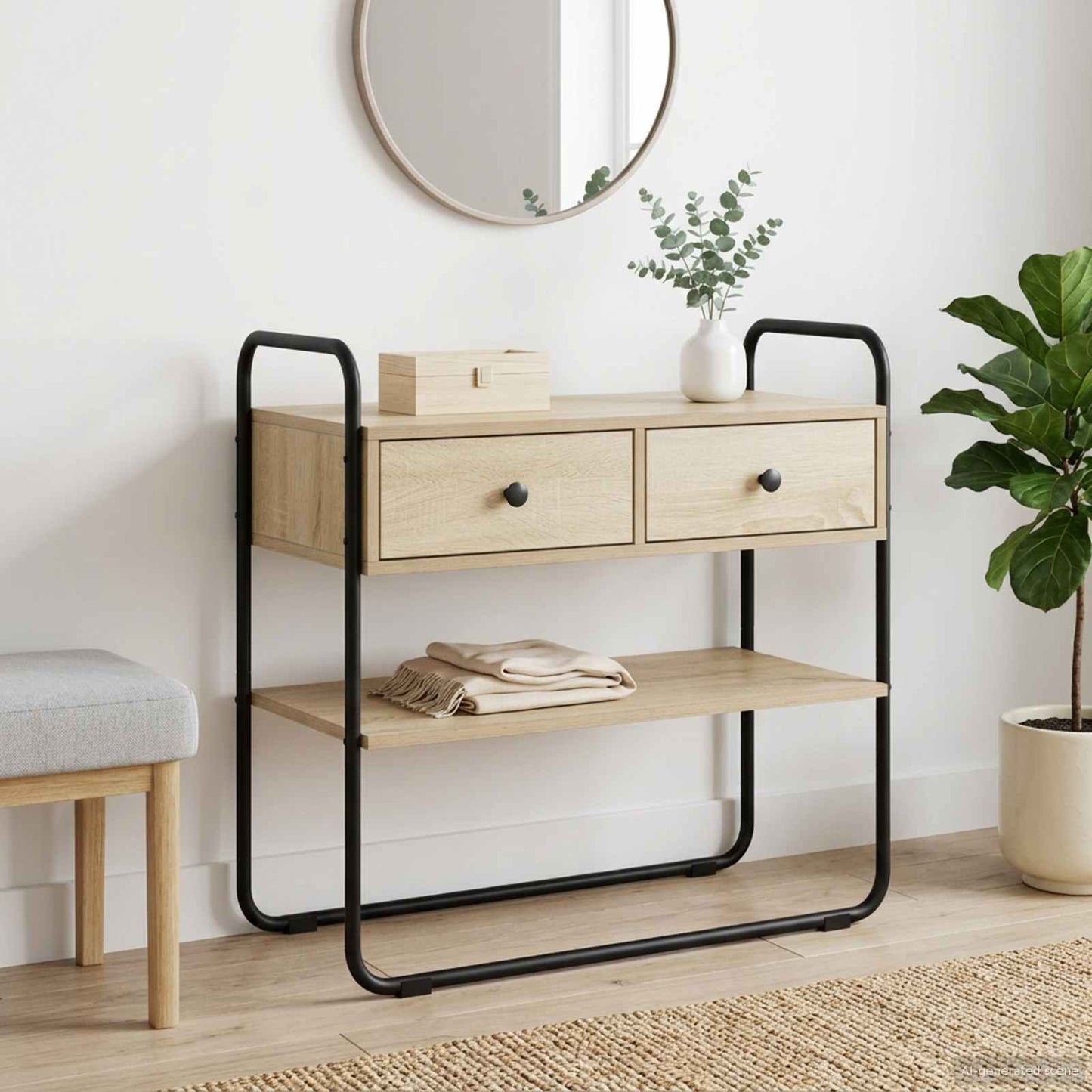 Konsolbord Sonoma-eg 100 x 40 x 75 cm Konstrueret træ