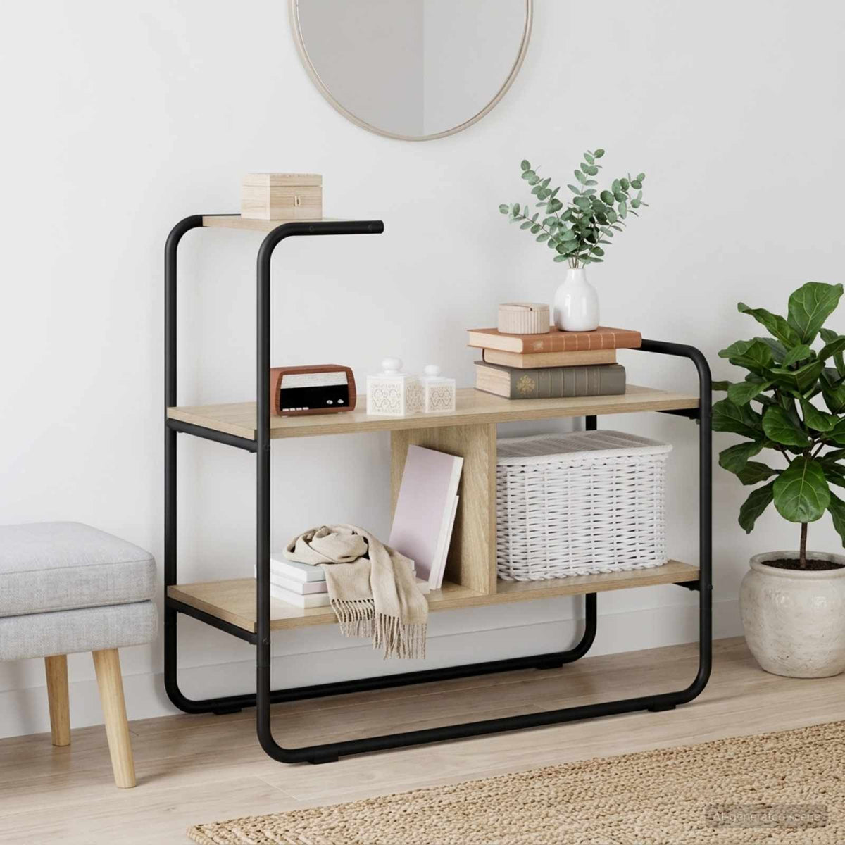 Konsolbord Sonoma-eg 80 x 35 x 75 cm Konstrueret træ