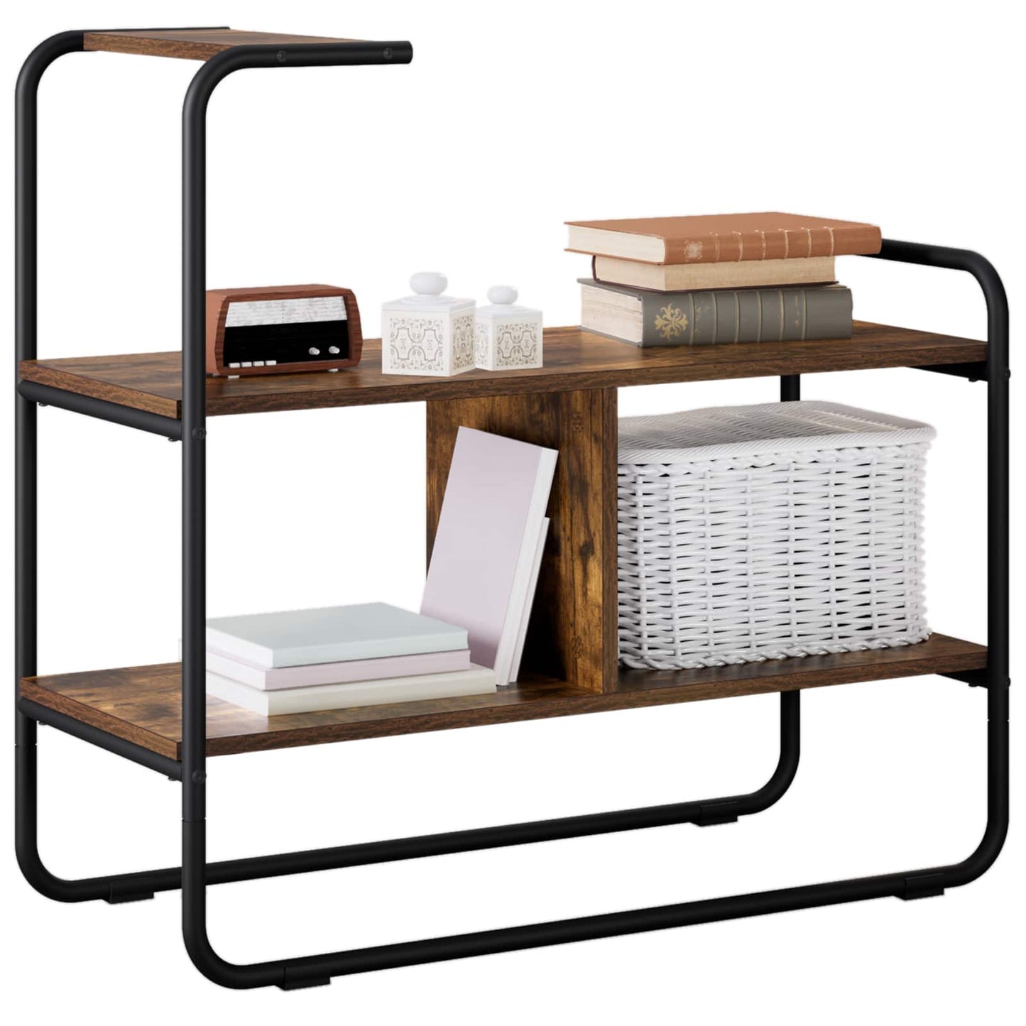 Konsolbord Røget eg 80 x 35 x 75 cm Konstrueret træ