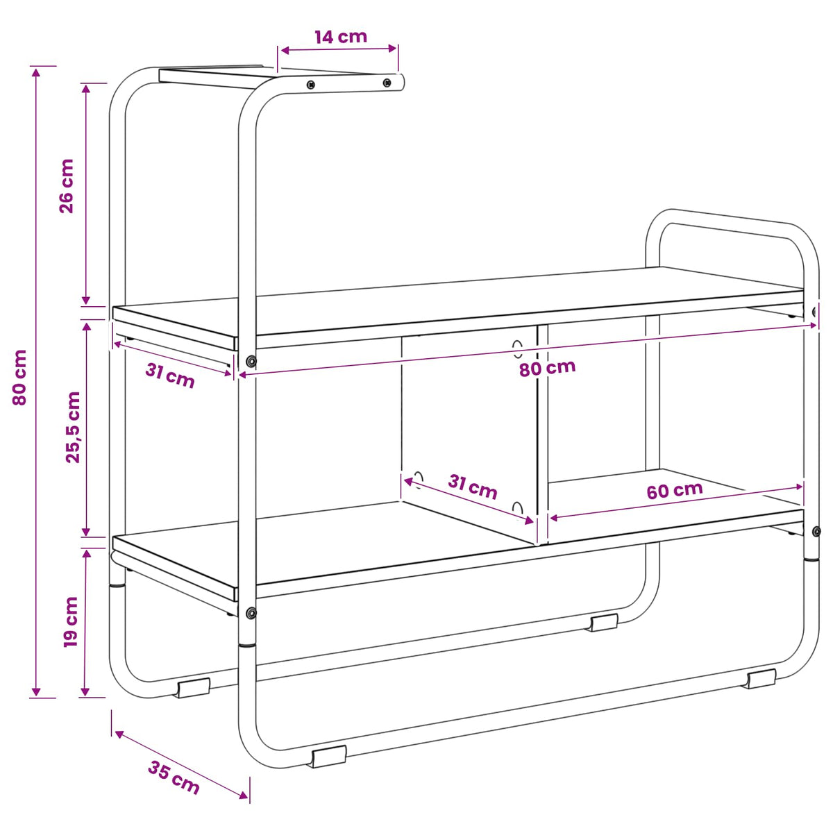Konsolbord Artisan-eg 80 x 35 x 75 cm Konstrueret træ