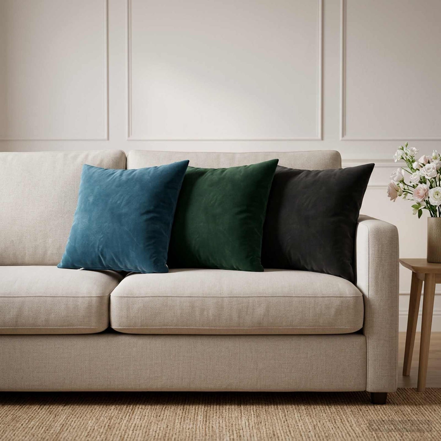 Pudebetræk 6 pcs HEERLEN Blå 35 x 35 cm Fløjl