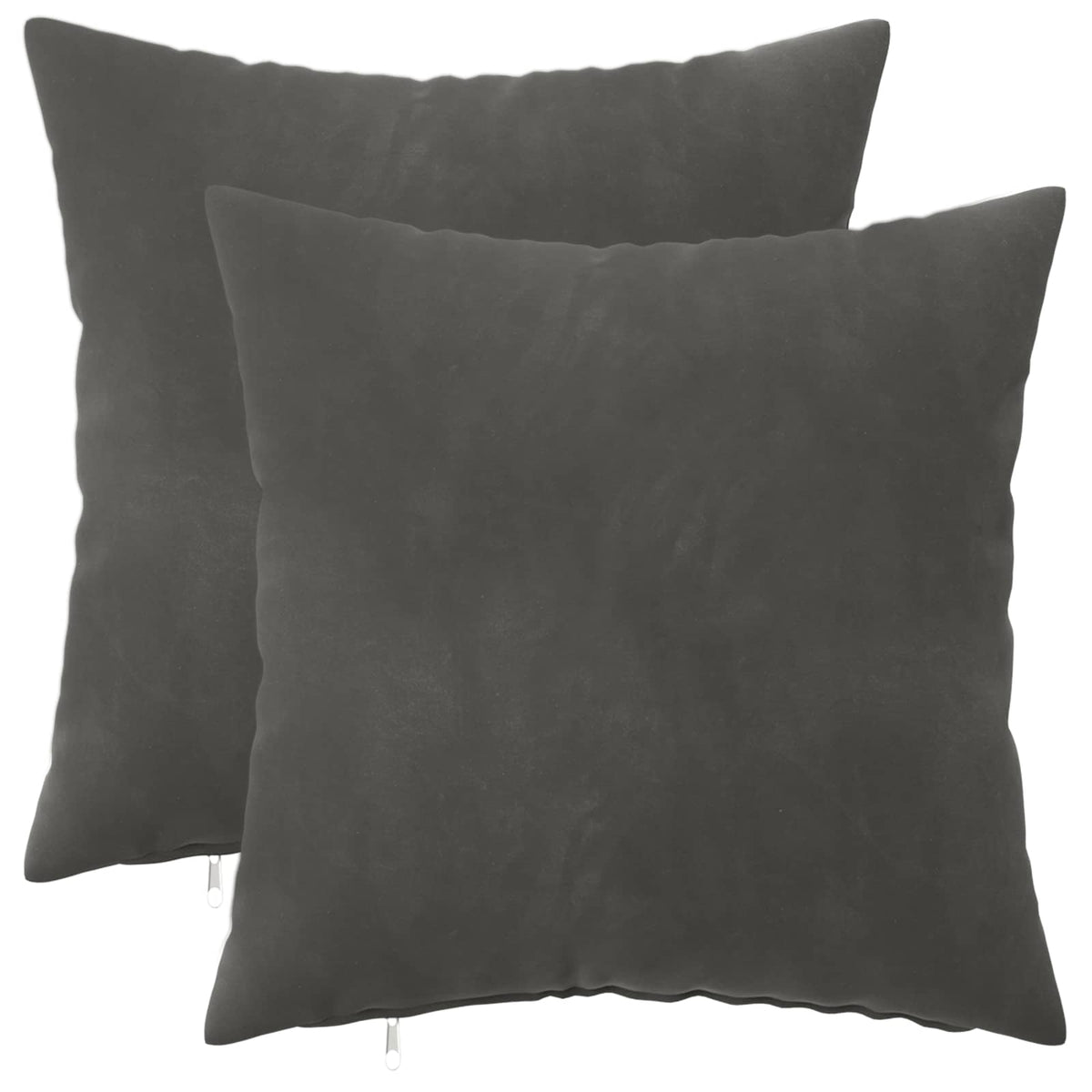 Pudebetræk 2 pcs HEERLEN Mørkegrå 30 x 30 cm Fløjl