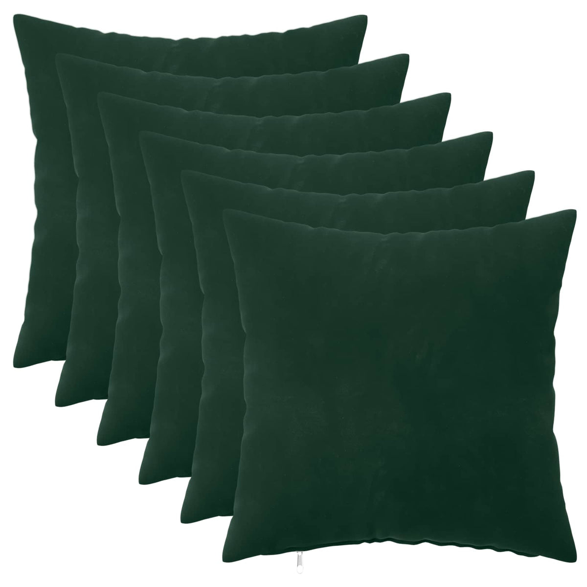Pudebetræk 6 pcs HEERLEN Mørkegrøn 30 x 30 cm Fløjl