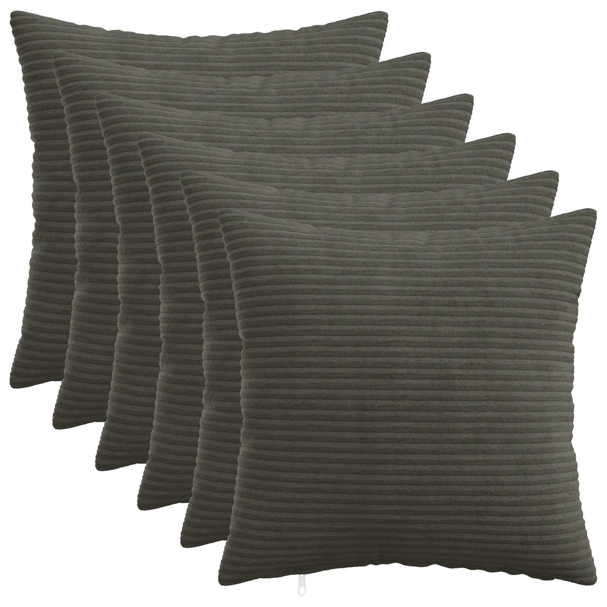 Pudebetræk 6 pcs HEERLEN Antracit 30 x 30 cm cordfløjl