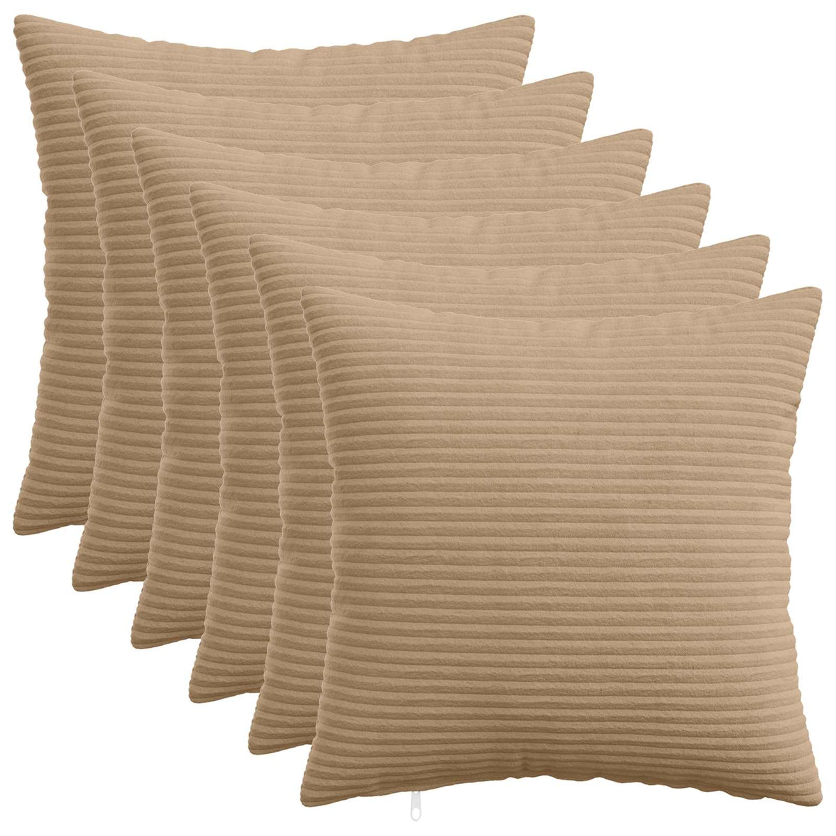 Pudebetræk 6 pcs HEERLEN Brun 30 x 30 cm cordfløjl