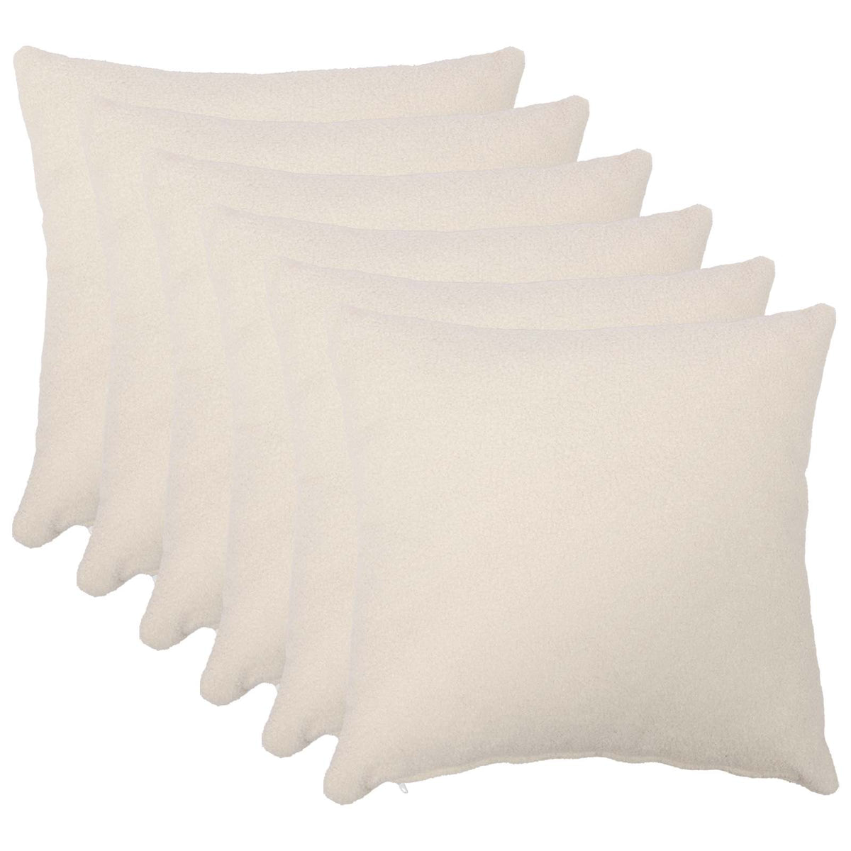 Pudebetræk 6 pcs HEERLEN Cremefarvet 30 x 30 cm Bouclé