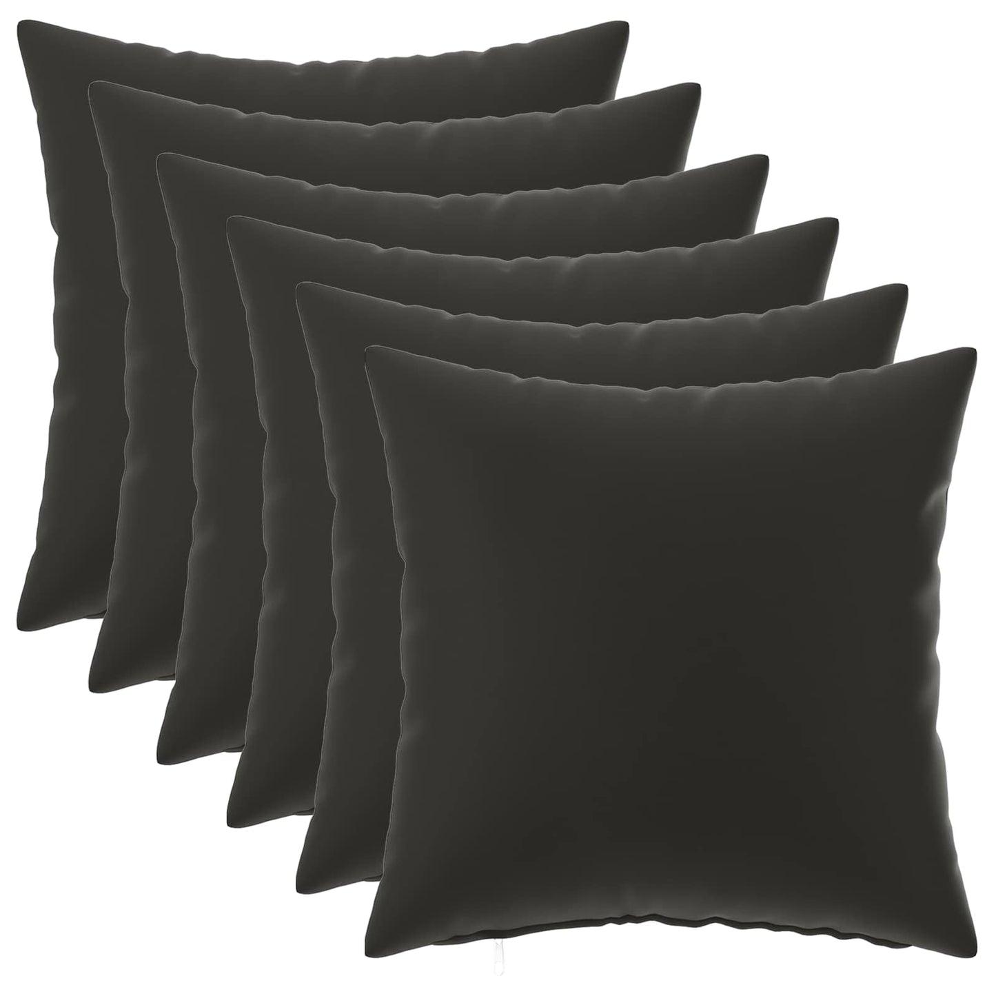 Pudebetræk 6 pcs HEERLEN Sort 30 x 30 cm Polyester