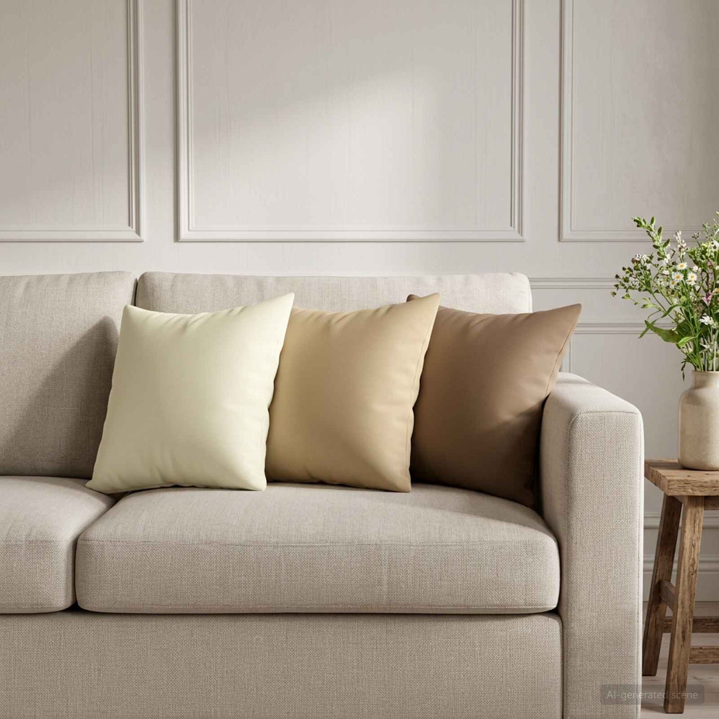 Pudebetræk 6 pcs HEERLEN Cremefarvet 30 x 30 cm Polyester