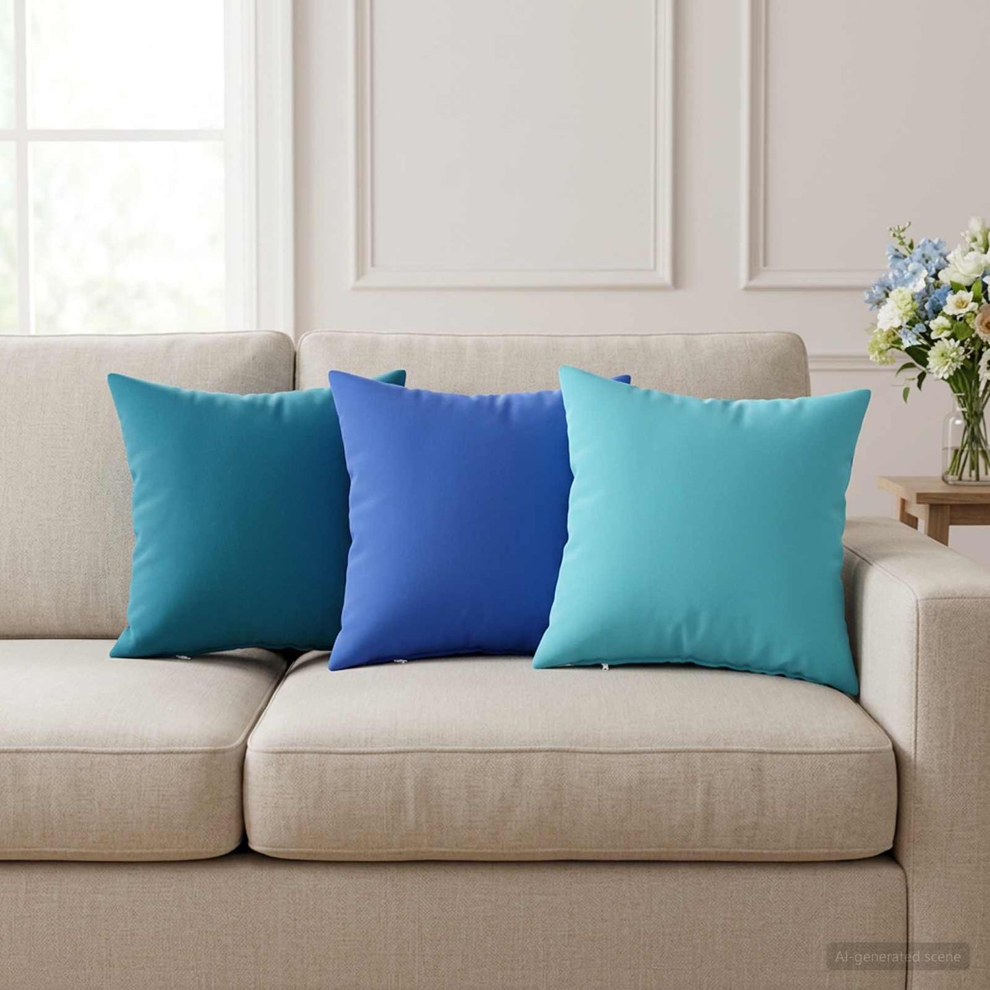 Pudebetræk 12 pcs HEERLEN Lyseblå 40 x 40 cm Polyester