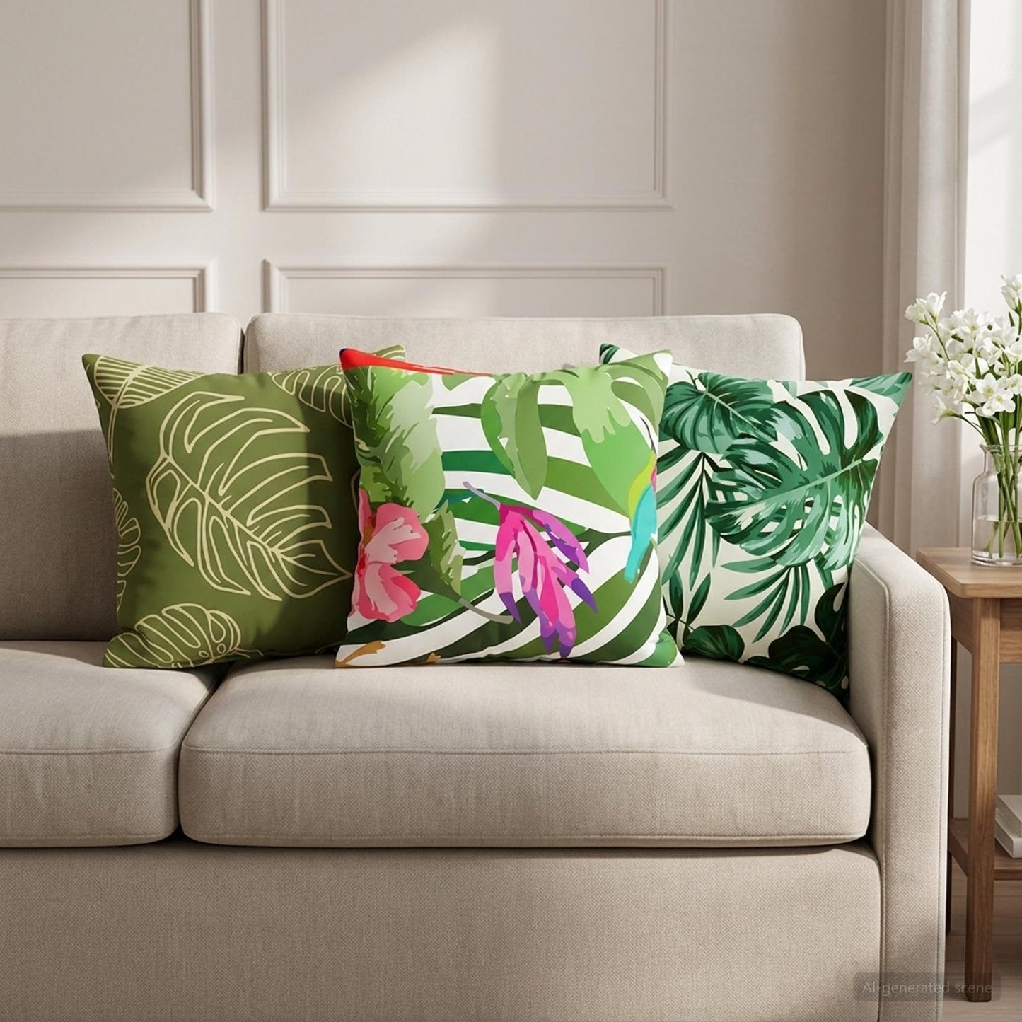 Pudebetræk 2 pcs HEERLEN Bladmønster 40 x 40 cm Polyester