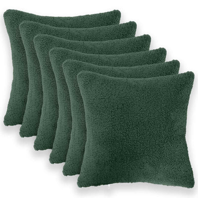 Pudebetræk 6 pcs HEERLEN Mørkegrøn 30 x 30 cm Bouclé