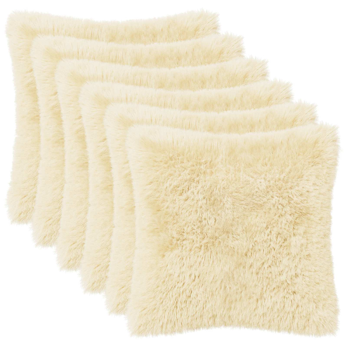 Pudebetræk 6 pcs HEERLEN Cremefarvet 30 x 30 cm PV Fleece