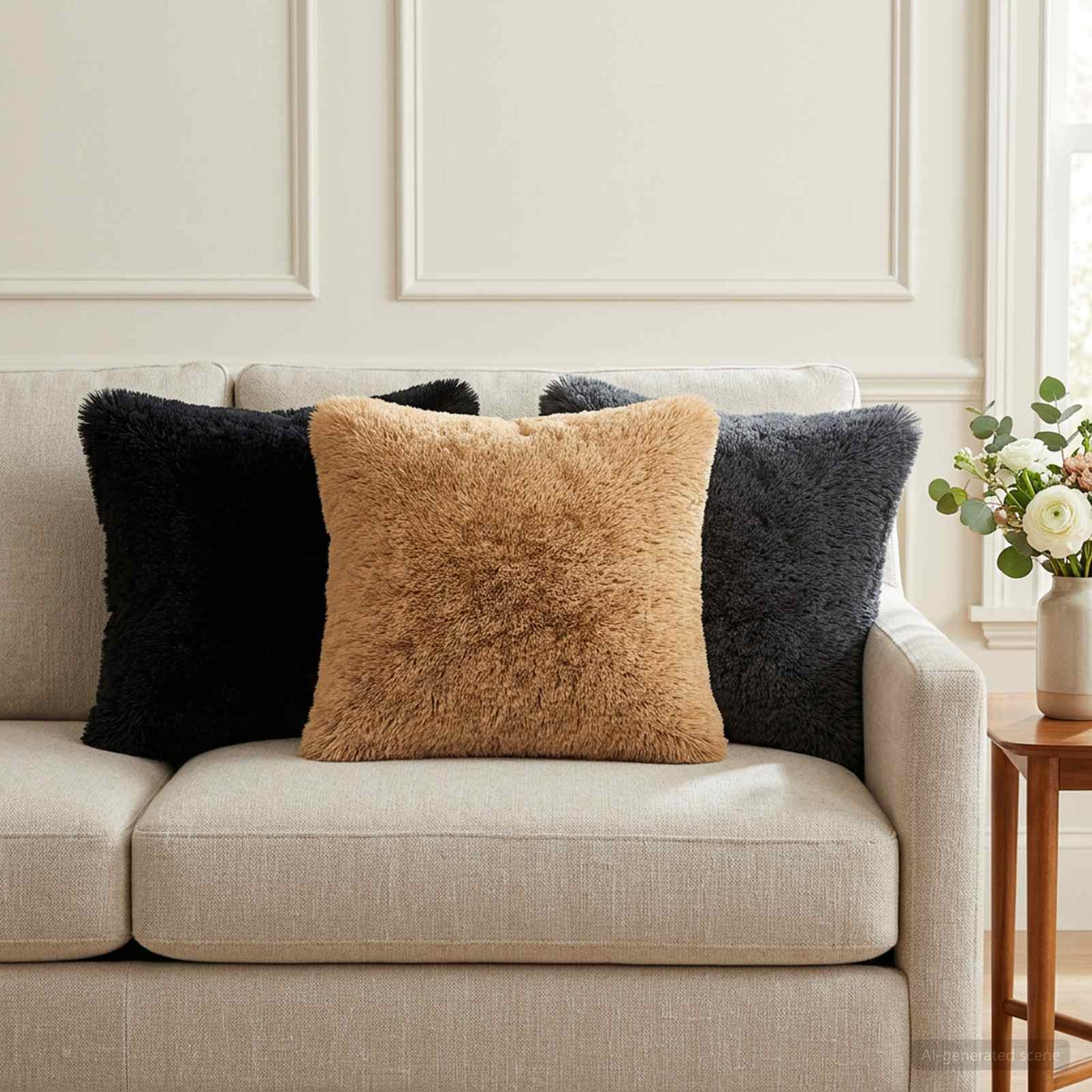Pudebetræk 6 pcs HEERLEN Antracit 40 x 40 cm PV Fleece