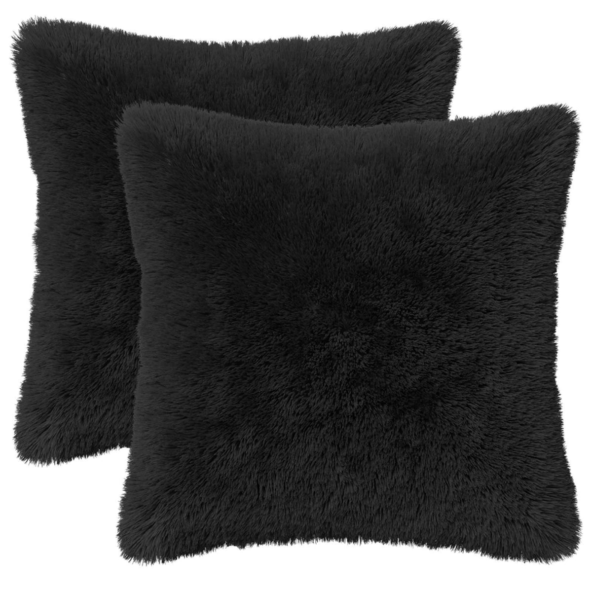 Pudebetræk 2 pcs HEERLEN Sort 30 x 30 cm PV Fleece