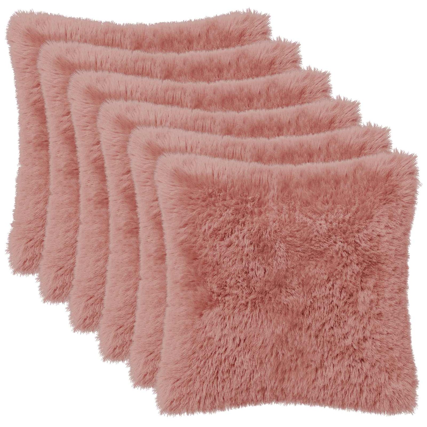 Pudebetræk 6 pcs HEERLEN Lyserød 30 x 30 cm PV Fleece