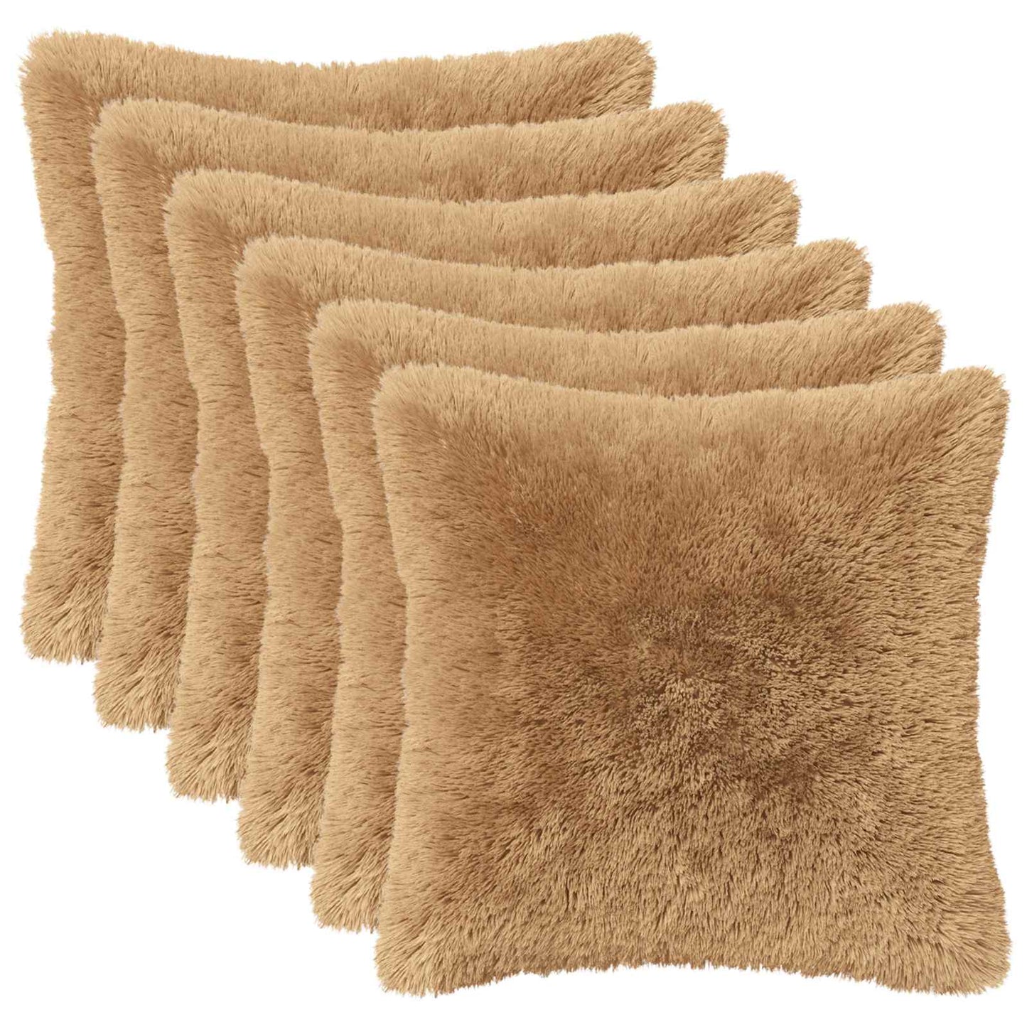 Pudebetræk 6 pcs HEERLEN Gråbrun 30 x 30 cm PV Fleece