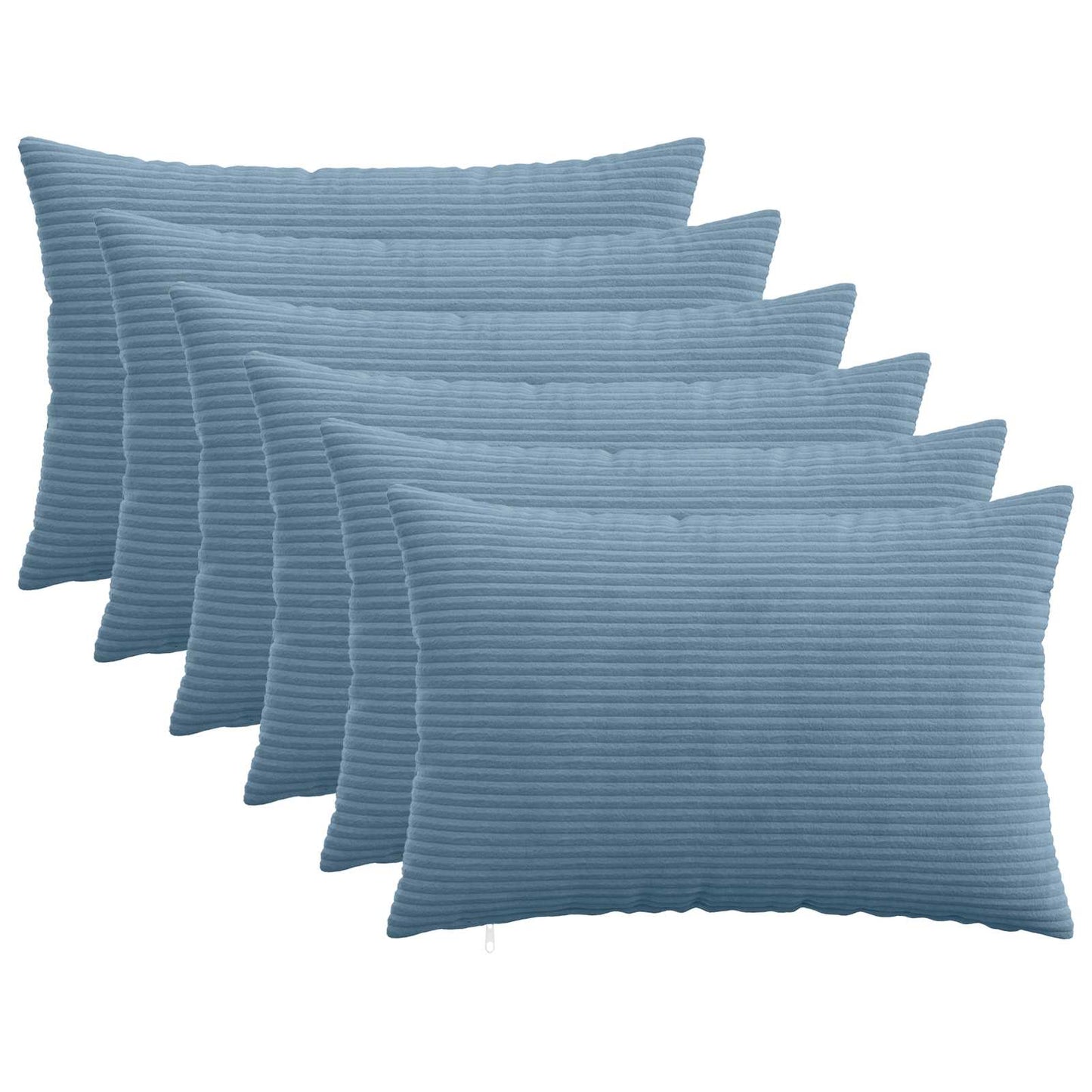 Pudebetræk 6 pcs HEERLEN Blå 30 x 50 cm cordfløjl