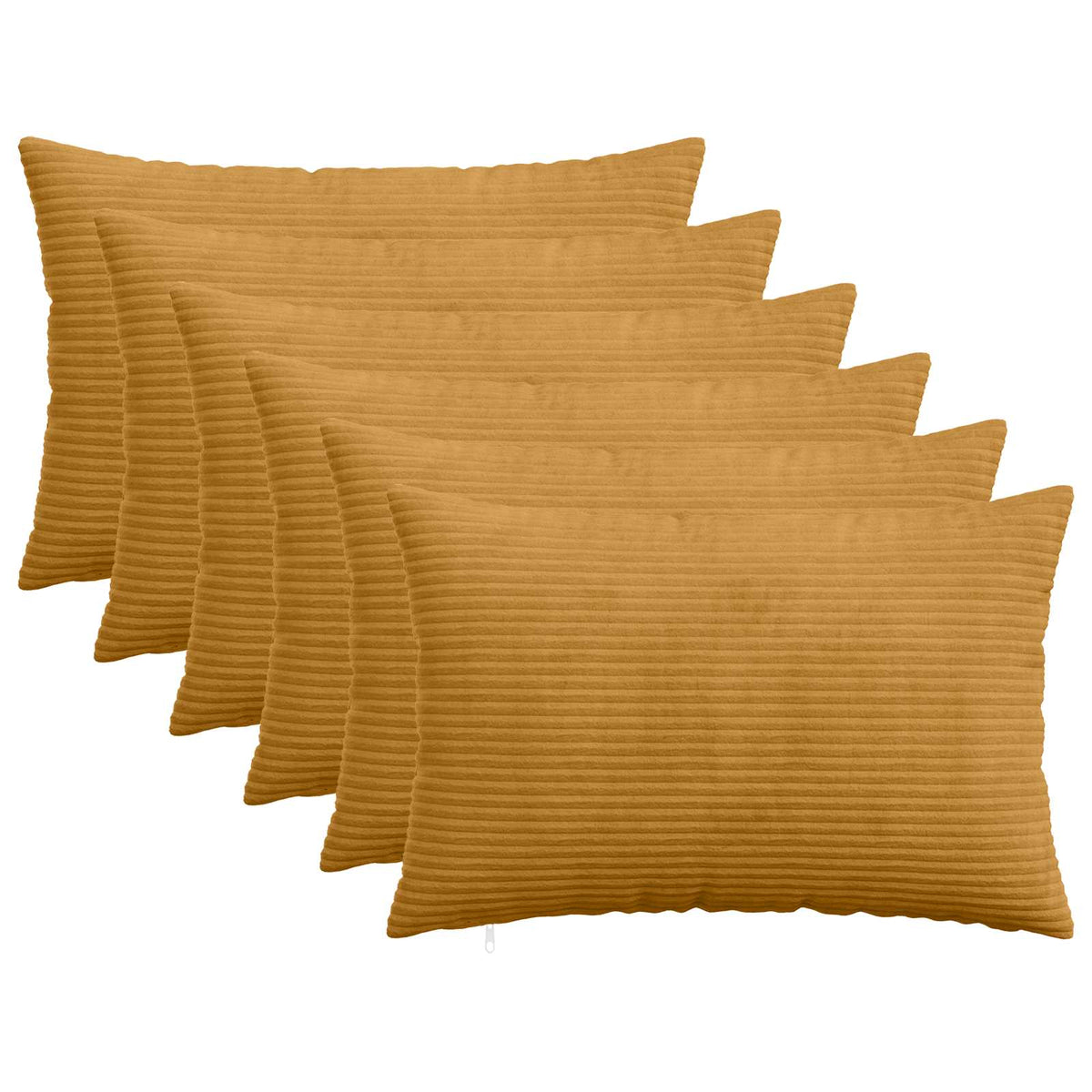 Pudebetræk 6 pcs HEERLEN Gul 30 x 50 cm cordfløjl