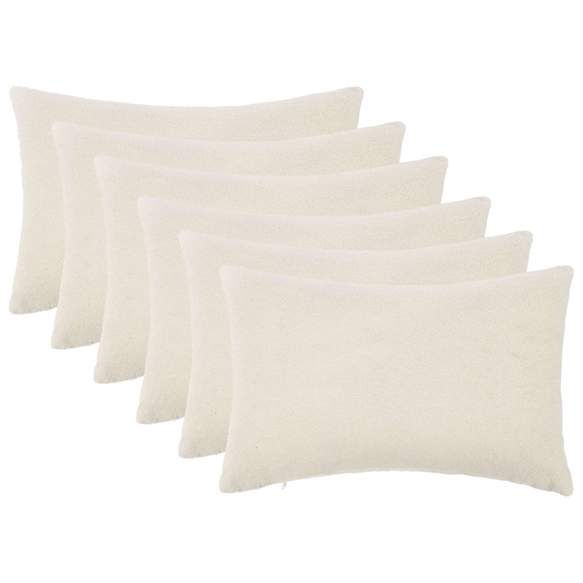 Pudebetræk 6 pcs HEERLEN Cremefarvet 30 x 50 cm Bouclé
