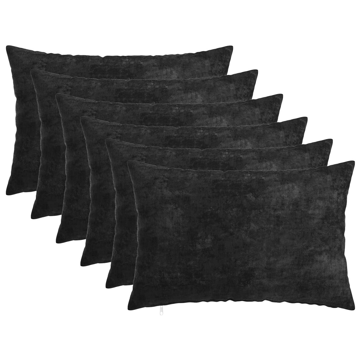Pudebetræk 6 stk. HEERLEN Antracit 30 x 50 cm Chenille Stof
