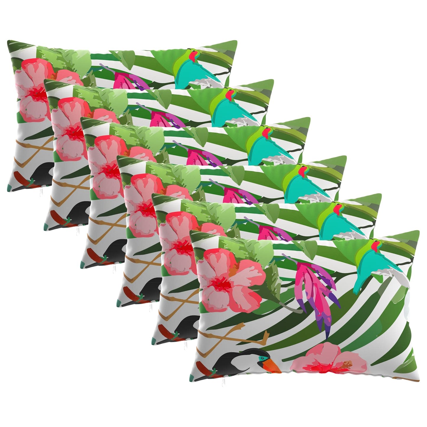 Pudebetræk 6 pcs HEERLEN Sort 30 x 50 cm Polyester