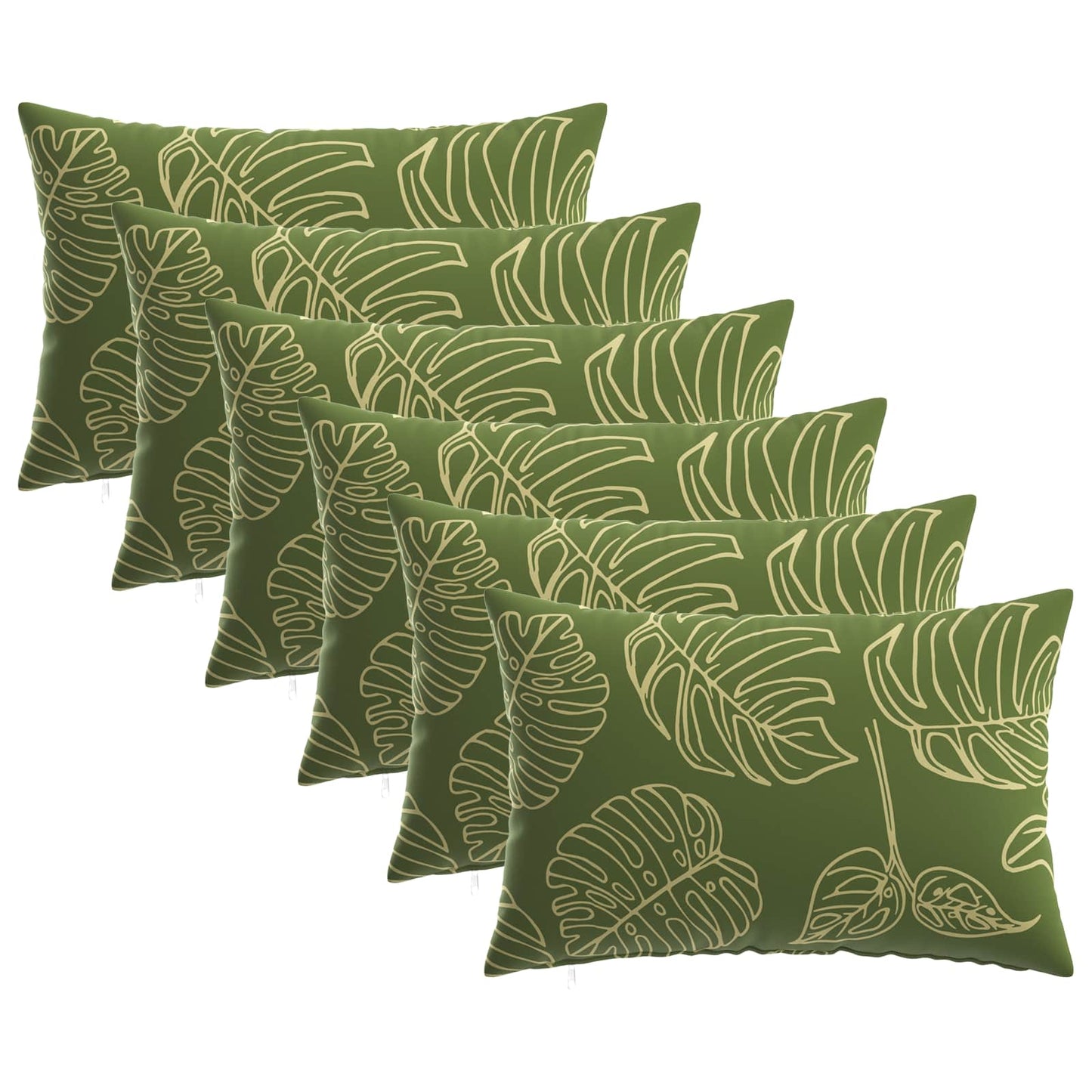 Pudebetræk 6 pcs HEERLEN Bladdesign 30 x 50 cm Polyester