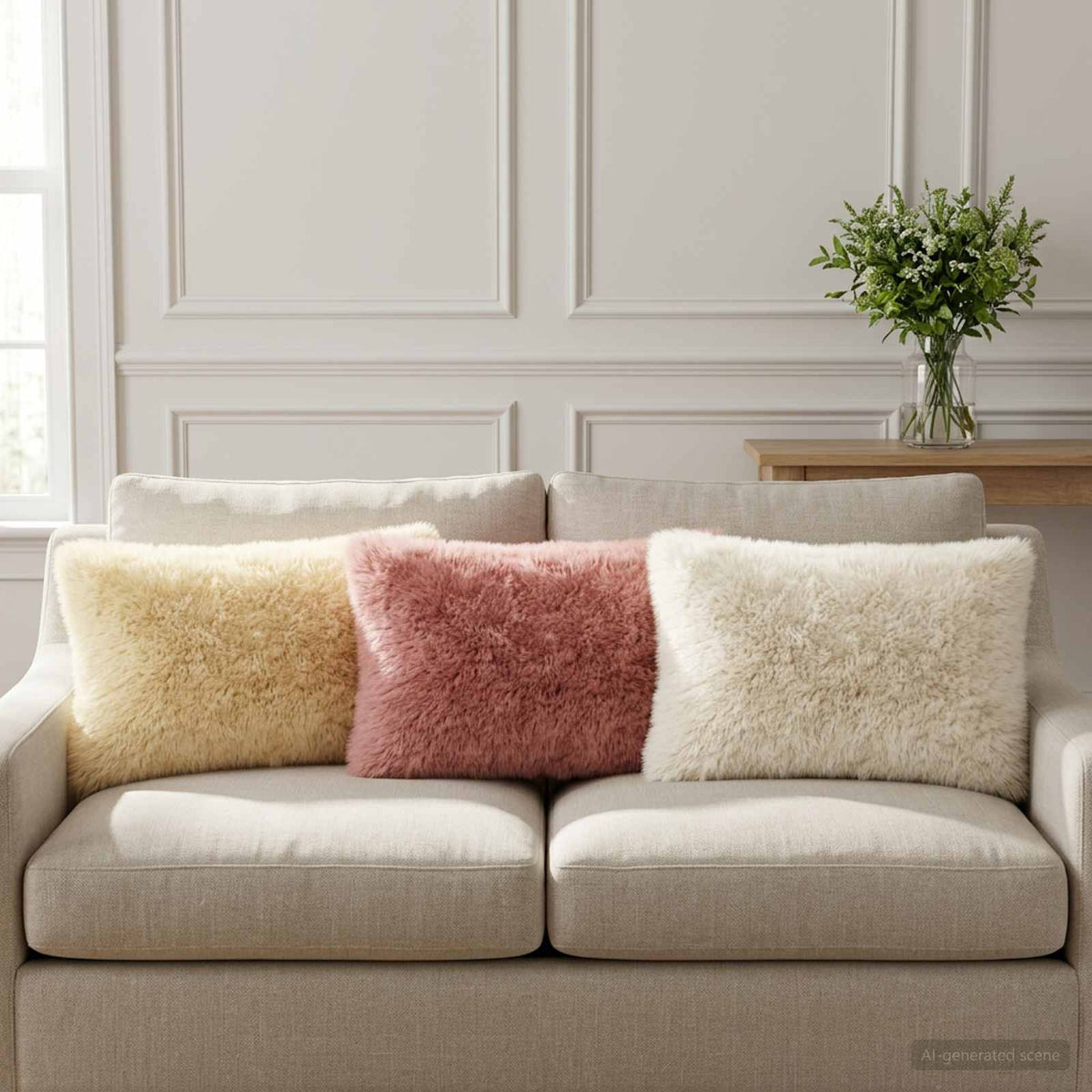Pudebetræk 6 pcs HEERLEN Hvid 30 x 50 cm PV Fleece