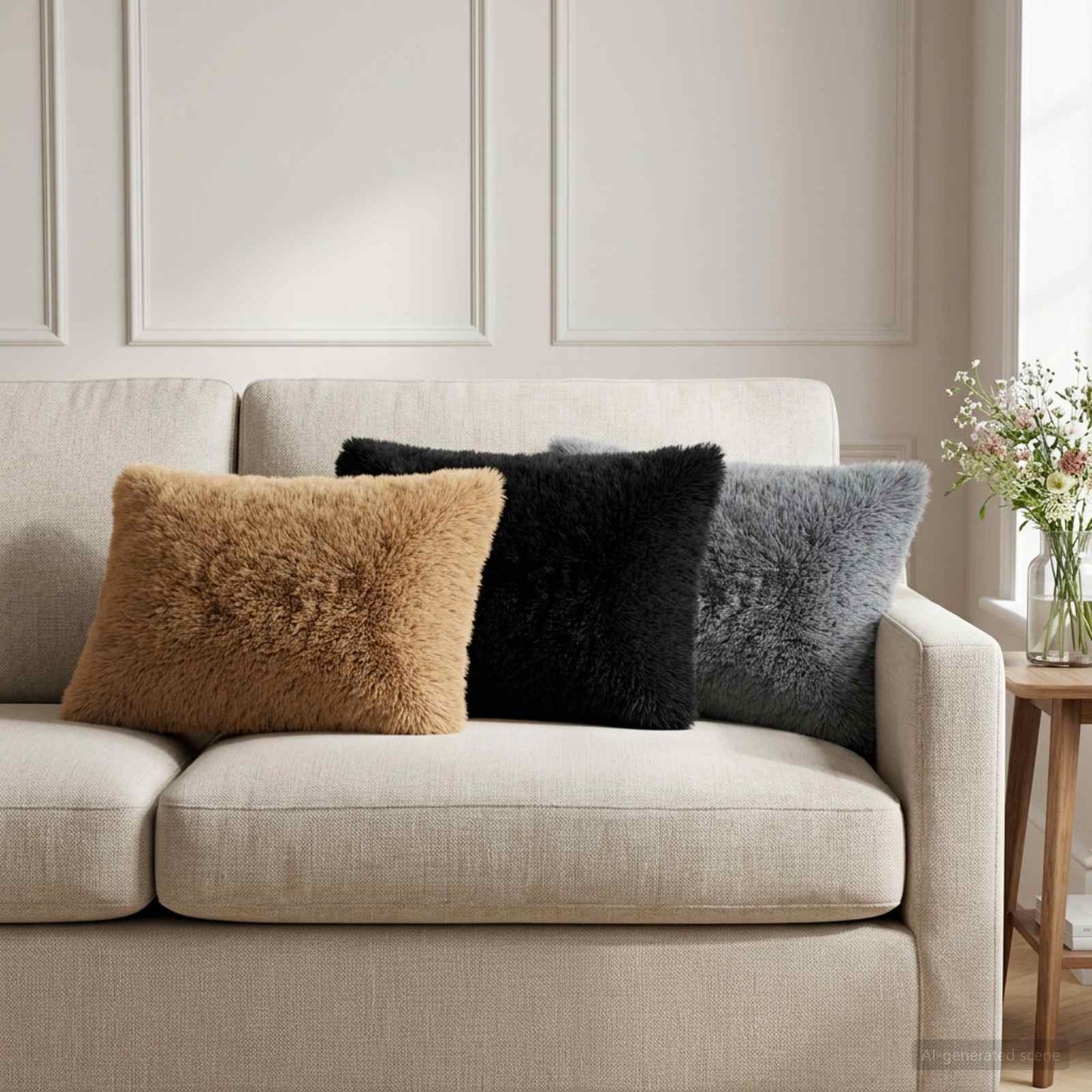 Pudebetræk 6 pcs HEERLEN Antracit 40 x 60 cm PV Fleece