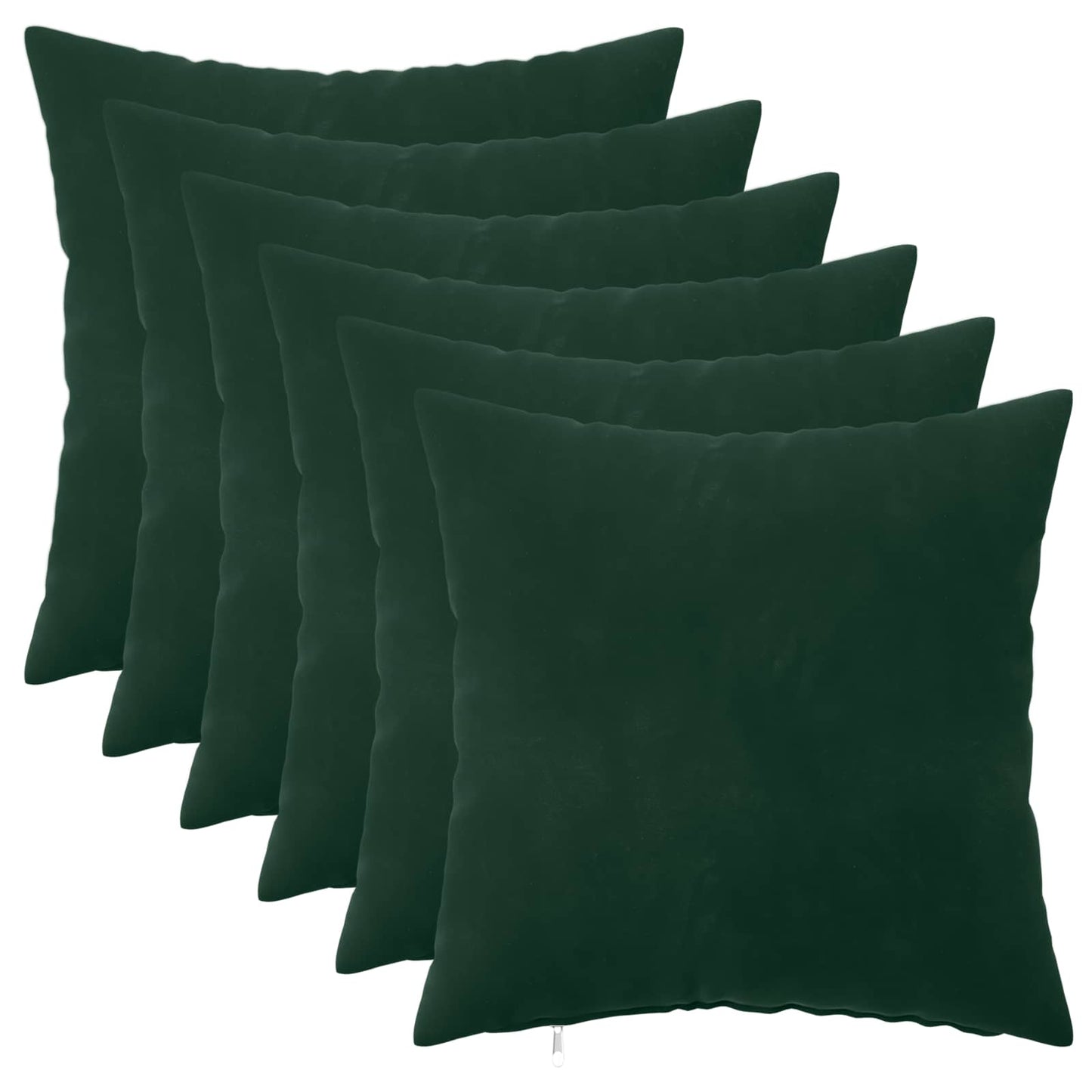 Pudebetræk 6 pcs HEERLEN Mørkegrøn 35 x 35 cm Fløjl