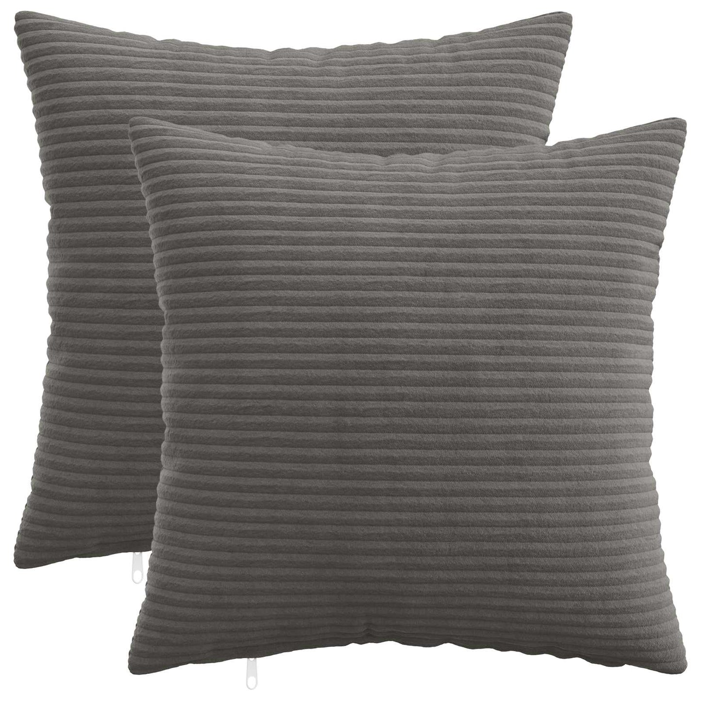 Pudebetræk 2 pcs HEERLEN Mørkegrå 35 x 35 cm cordfløjl