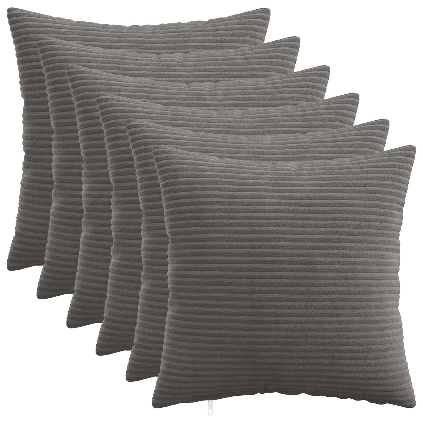 Pudebetræk 6 pcs HEERLEN Mørkegrå 35 x 35 cm cordfløjl