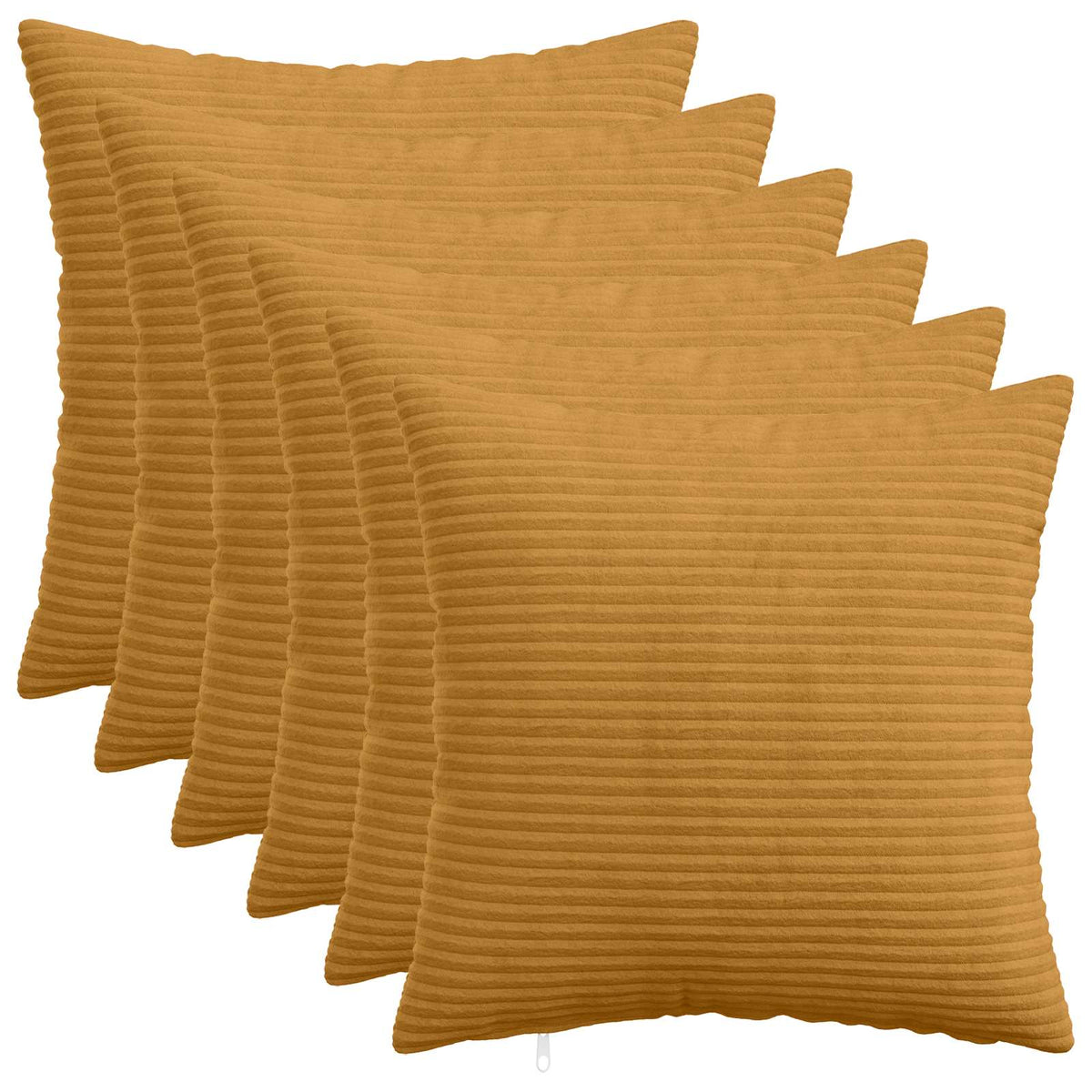 Pudebetræk 6 pcs HEERLEN Gul 35 x 35 cm cordfløjl