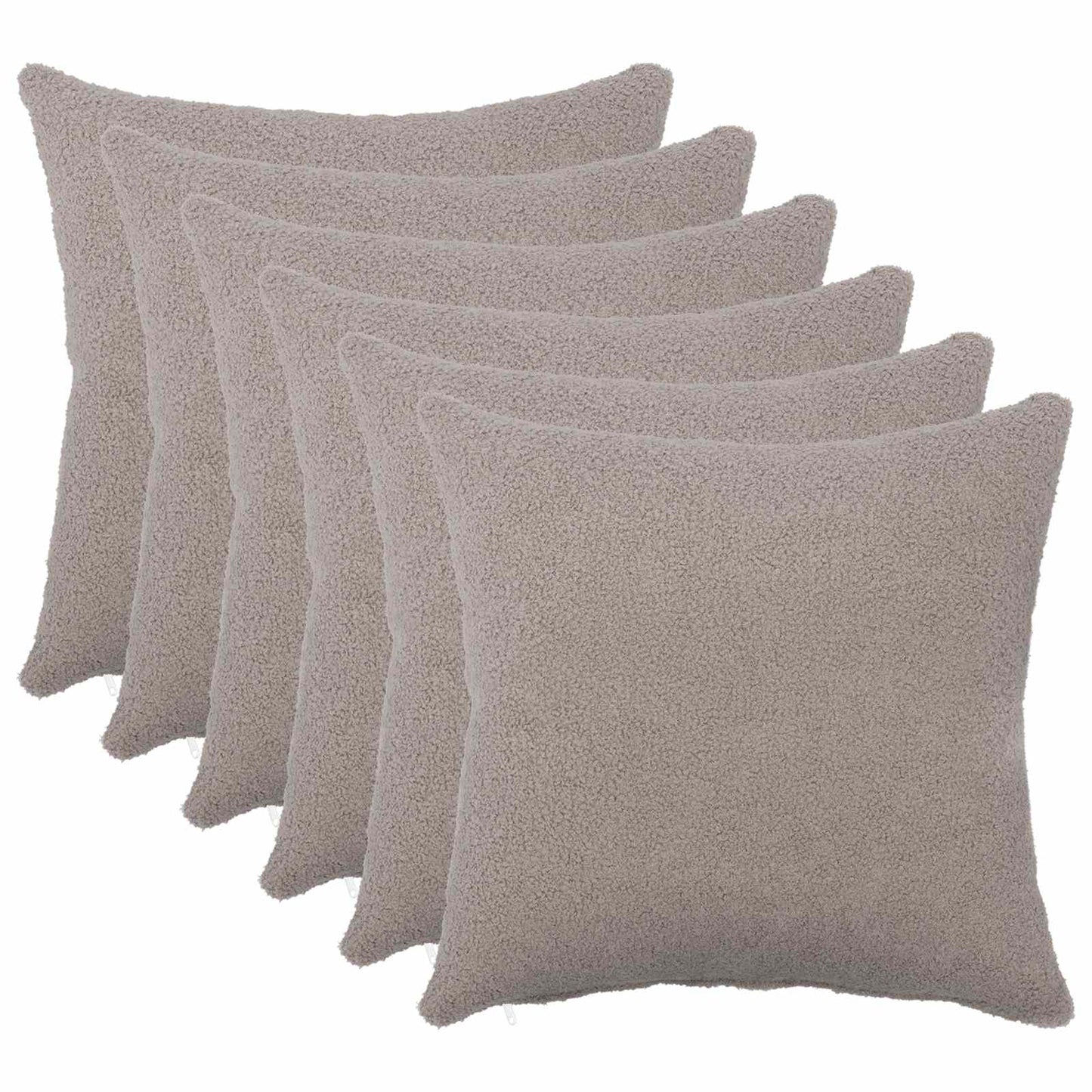Pudebetræk 6 pcs HEERLEN Lysegrå 35 x 35 cm Bouclé