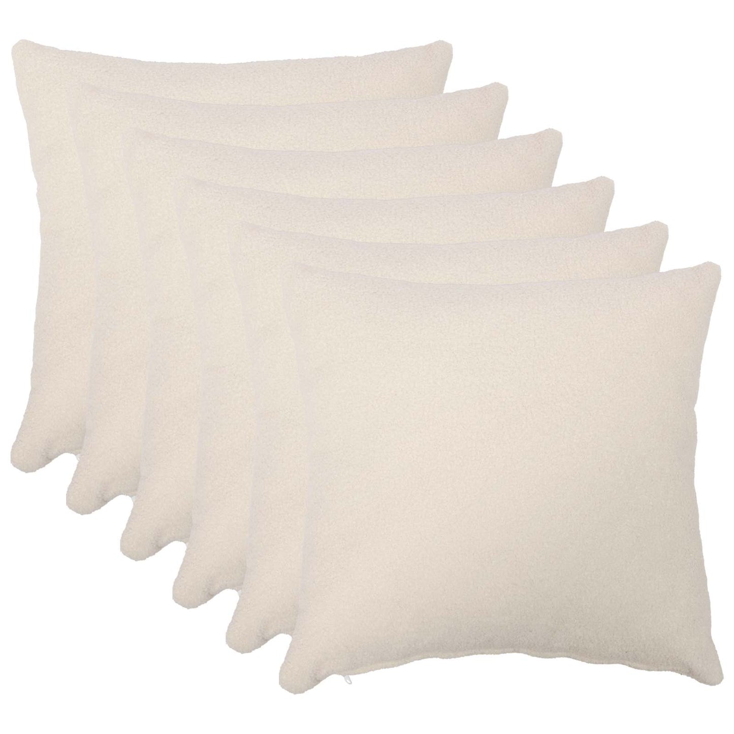 Pudebetræk 6 pcs HEERLEN Cremefarvet 35 x 35 cm Bouclé