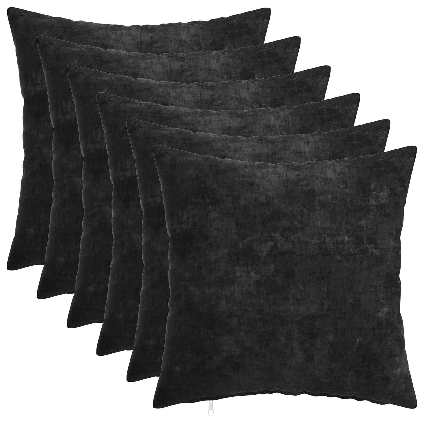 Pudebetræk 6 stk. HEERLEN Antracit 35 x 35 cm Chenille Stof