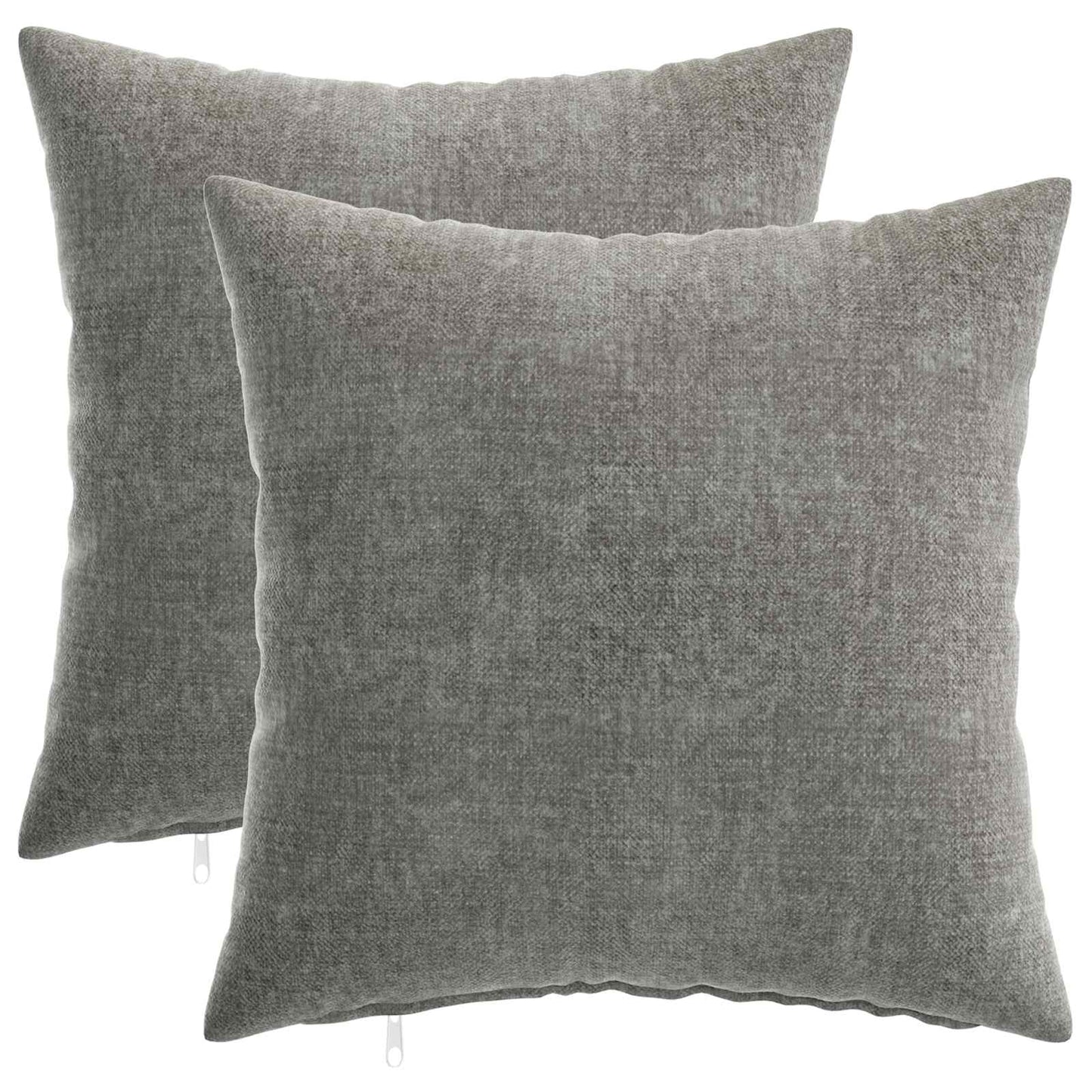 Pudebetræk 2 stk. HEERLEN Mørkegrå 35 x 35 cm Chenille Stof