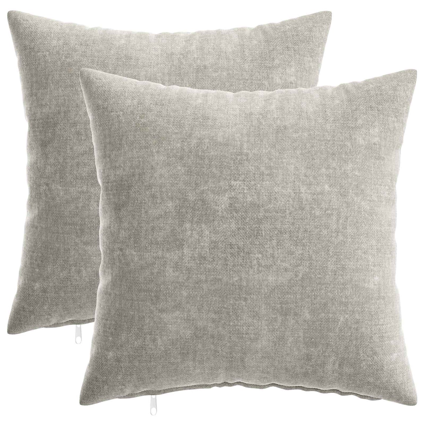 Pudebetræk 2 stk. HEERLEN Lysegrå 35 x 35 cm Chenille Stof