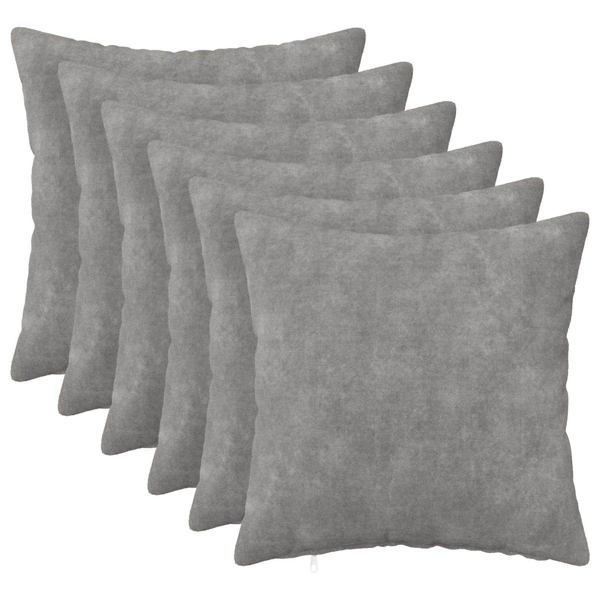 Pudebetræk 6 pcs HEERLEN Lysegrå 35 x 35 cm Mikrofiber Fleece