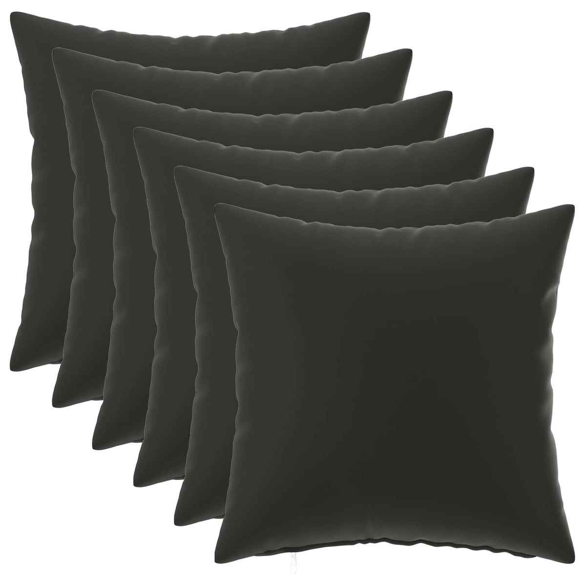 Pudebetræk 6 pcs HEERLEN Sort 35 x 35 cm Polyester