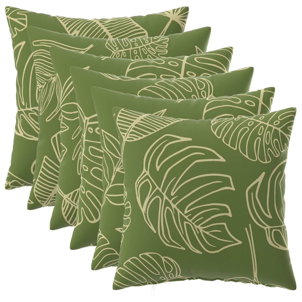 Pudebetræk 6 pcs HEERLEN Bladdesign 35 x 35 cm Polyester