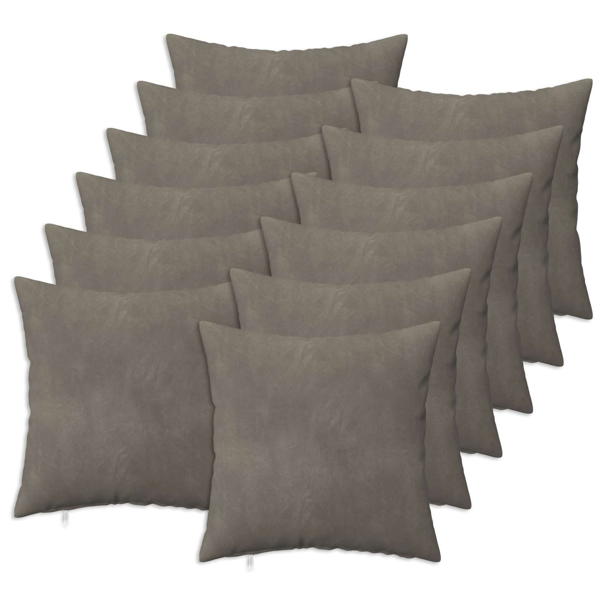 Pudebetræk 12 pcs HEERLEN Lysegrå 40 x 40 cm Fløjl