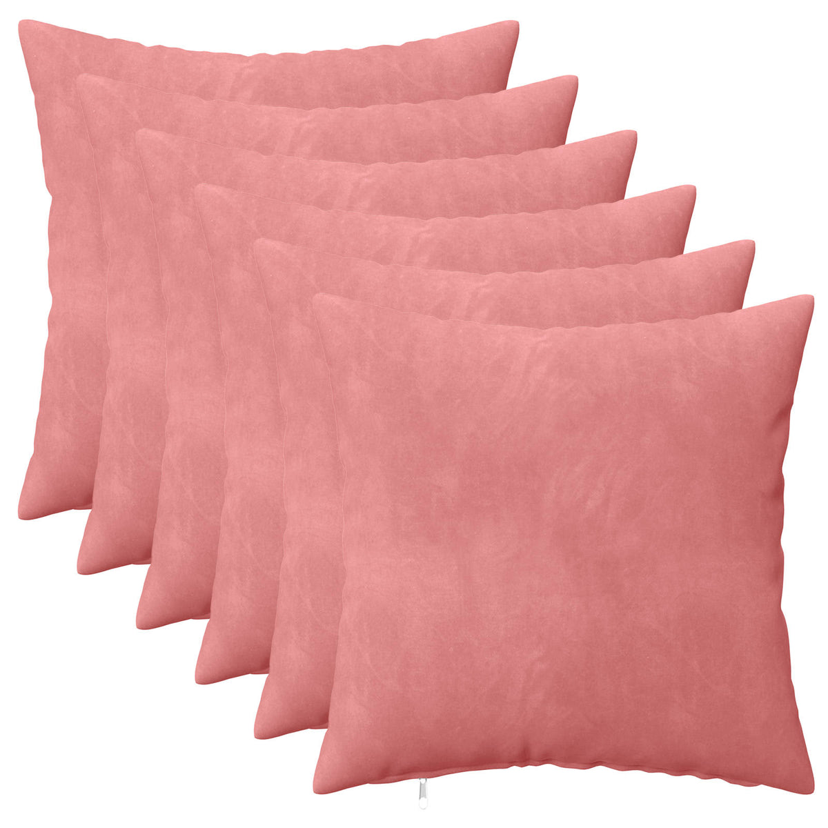 Pudebetræk 6 pcs HEERLEN Lyserød 40 x 40 cm Fløjl
