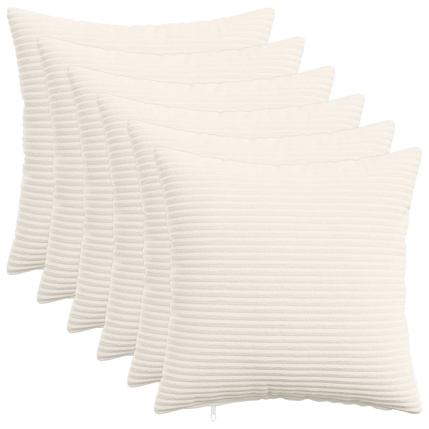 Pudebetræk 6 pcs HEERLEN Cremefarvet 40 x 40 cm cordfløjl