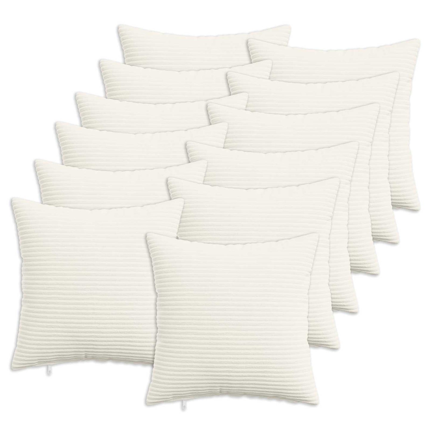 Pudebetræk 12 pcs HEERLEN Cremefarvet 40 x 40 cm cordfløjl