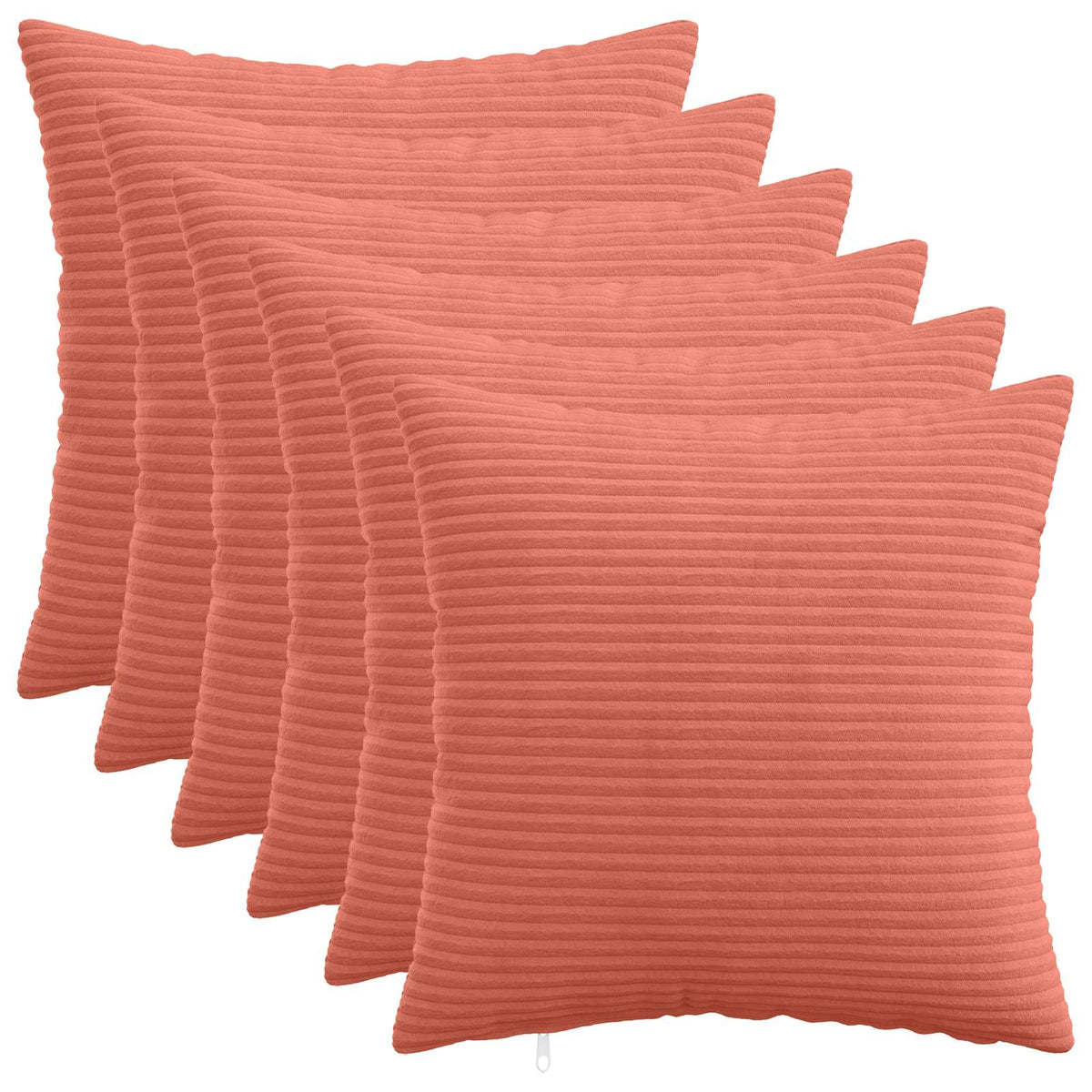 Pudebetræk 6 pcs HEERLEN Rød orange 40 x 40 cm cordfløjl