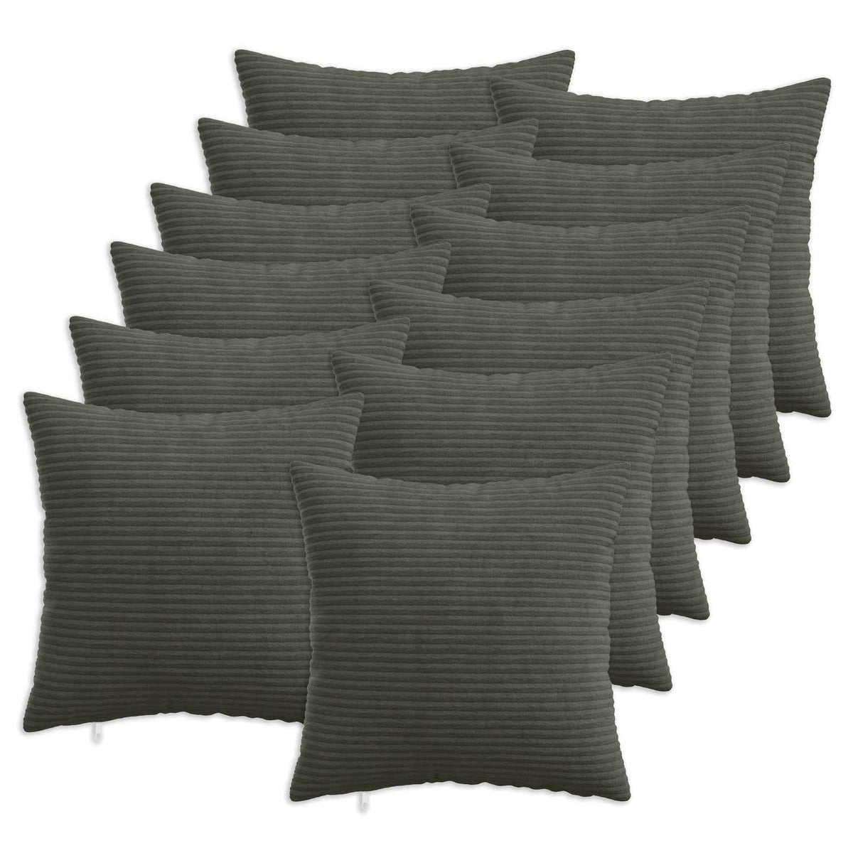 Pudebetræk 12 pcs HEERLEN Antracit 40 x 40 cm cordfløjl